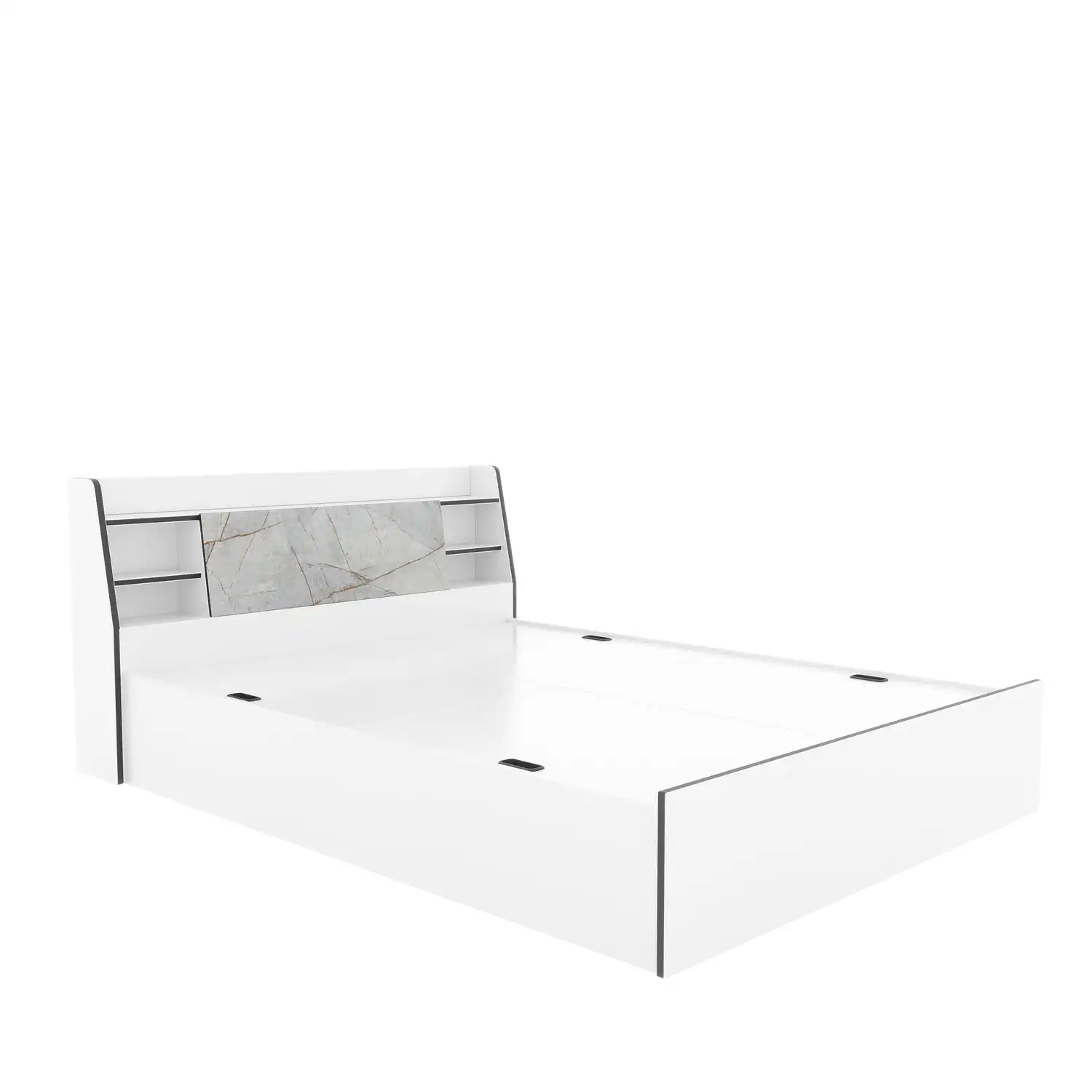 Nilkamal Marbito Queen Bed With Headboard & Box Storage (White) - Image 5