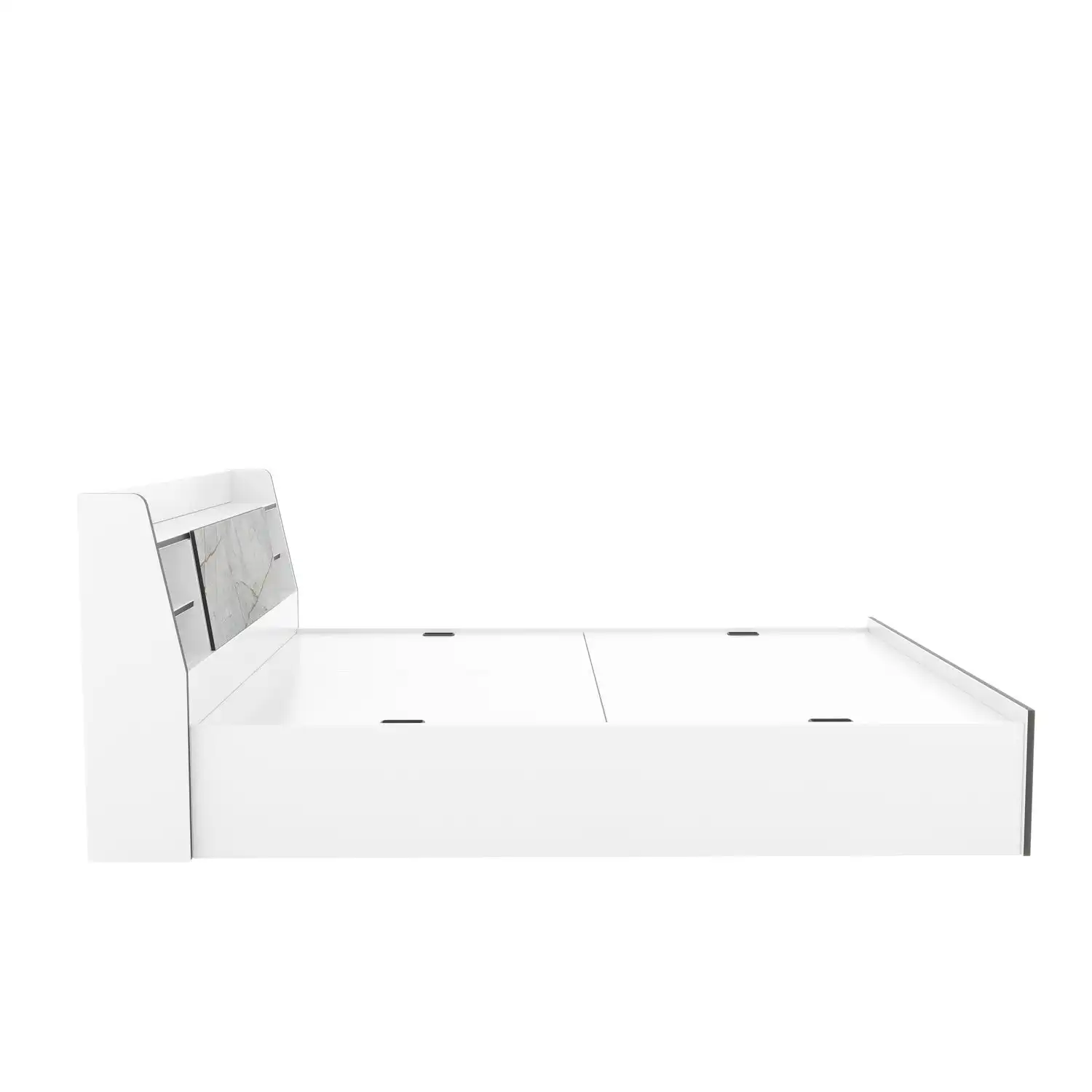 Nilkamal Marbito Queen Bed With Headboard & Box Storage (White) - Image 8