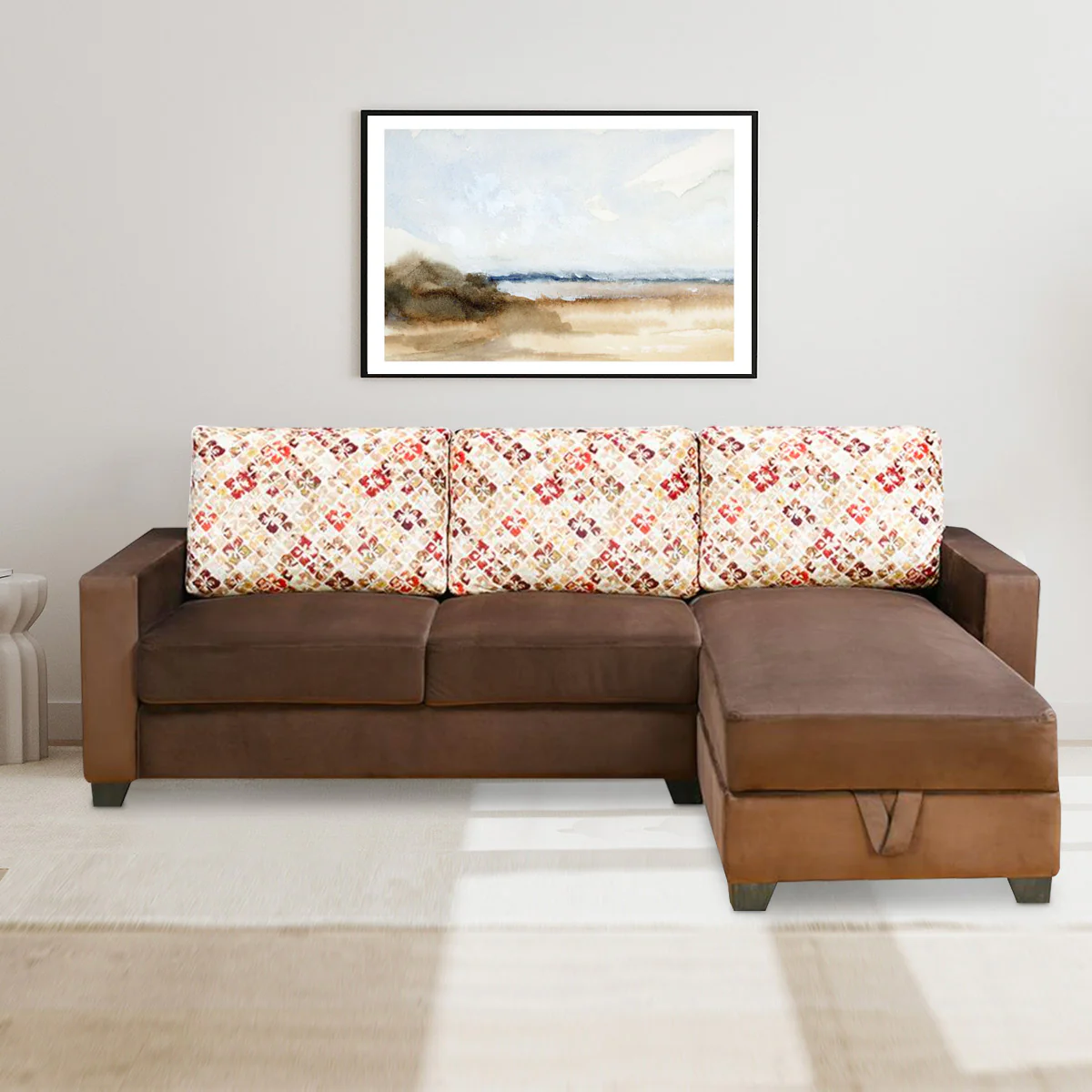 Nilkamal Marigold Velvet Fabric Lounger Sofa (Choco Brown) - Image 4