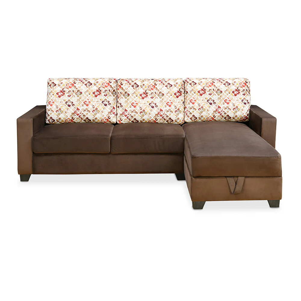 Nilkamal Marigold Velvet Fabric Lounger Sofa (Choco Brown) - Image 6