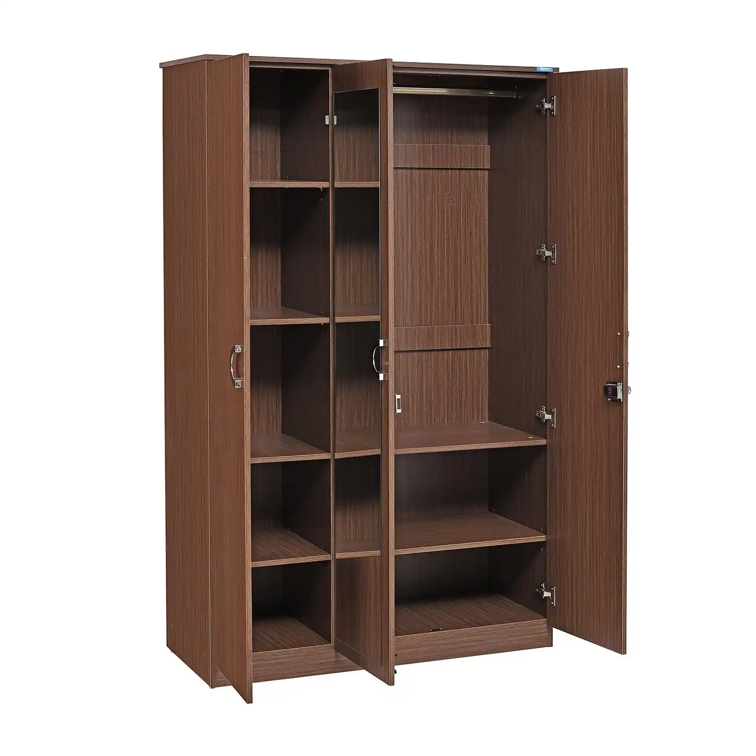 Nilkamal Massif 3 Door Wardrobe with Mirror (Legno Oak) - Image 6
