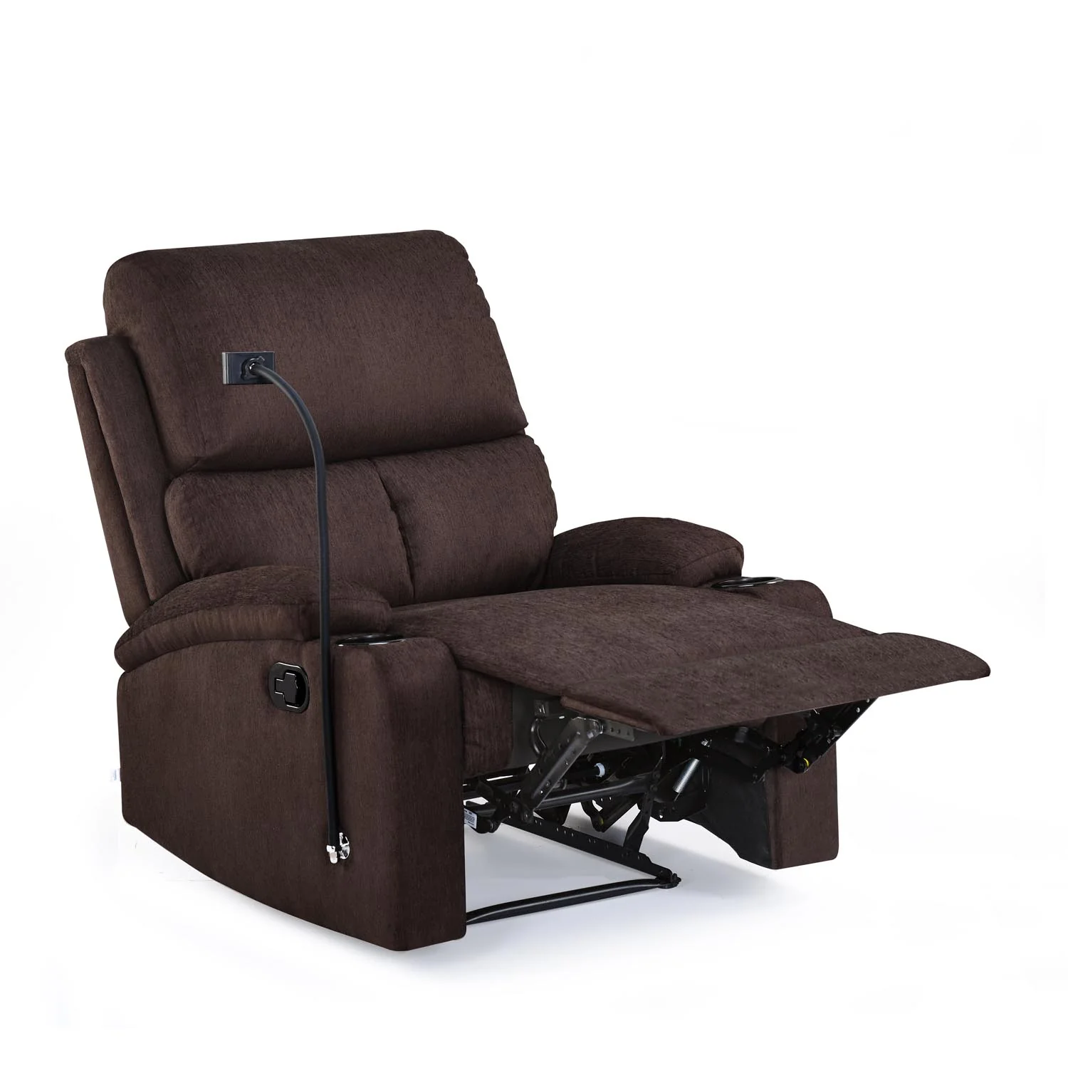 Nilkamal Matt 1 Seater Manual Recliner with Cup & Mobile Holder (Cocoa Brown) - Image 10