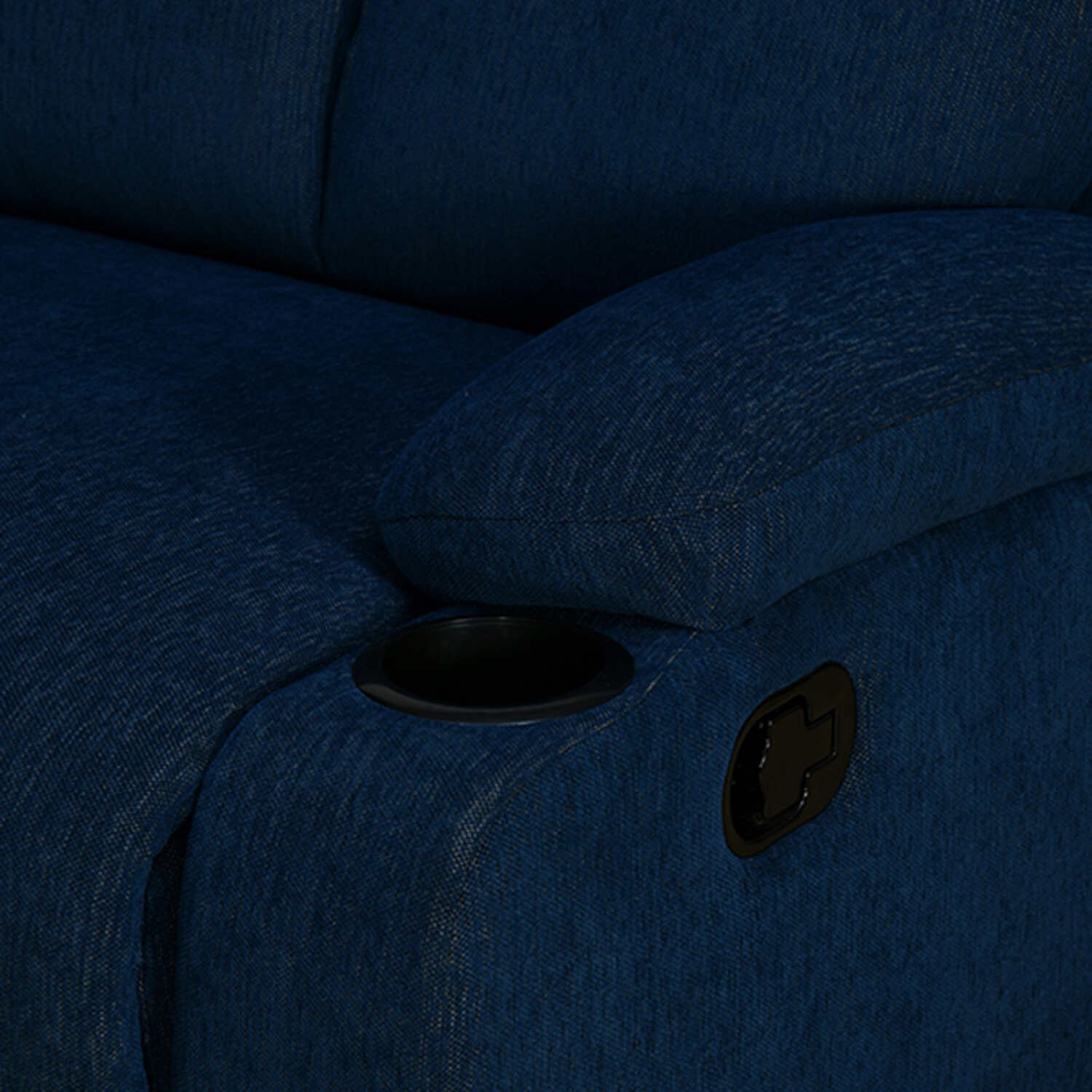 Nilkamal Matt 2 Seater Recliner Sofa with Cup Holder (Blue) - Image 8