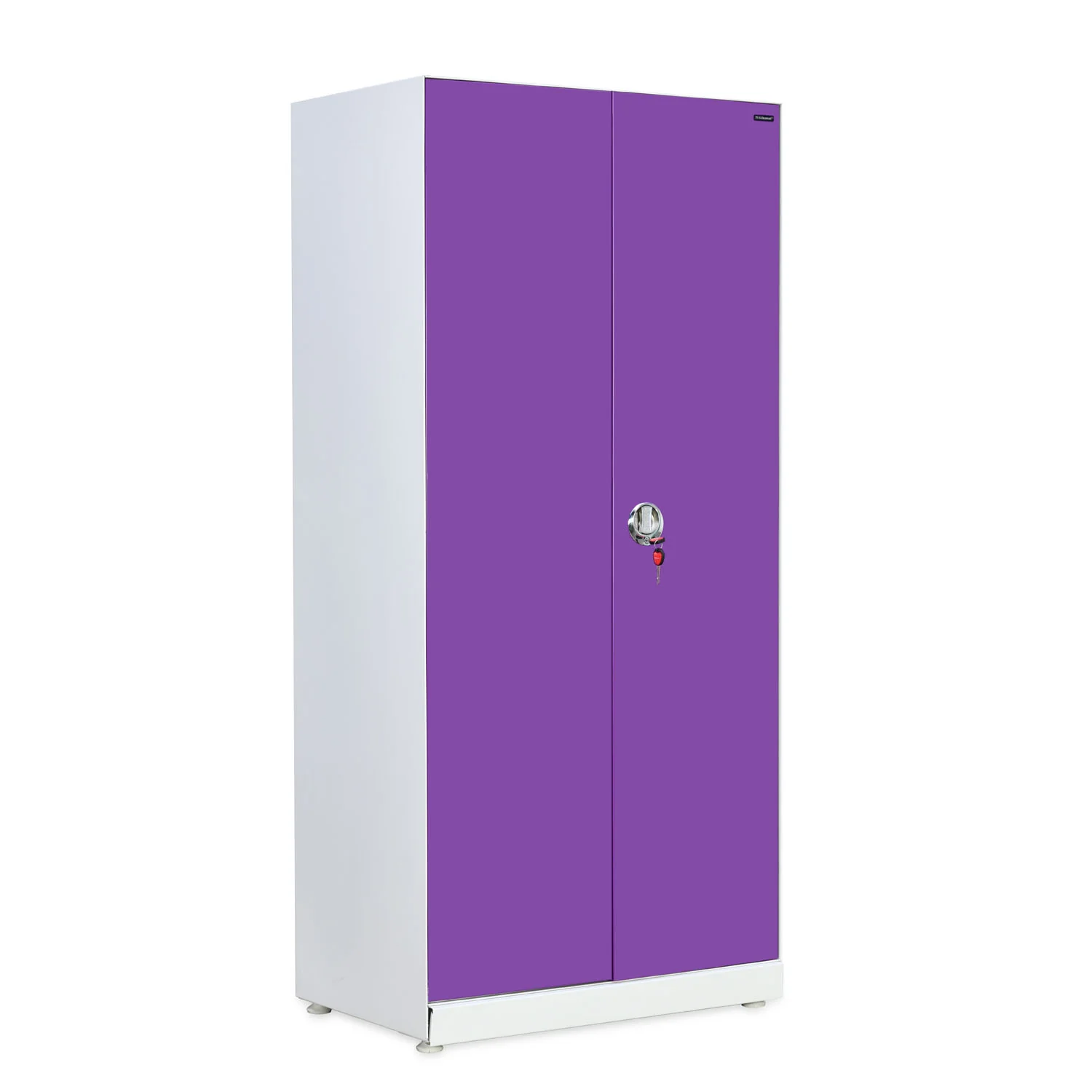 Nilkamal Mercury 2 Door Steel Wardrobe (Voilet / White) - Image 3