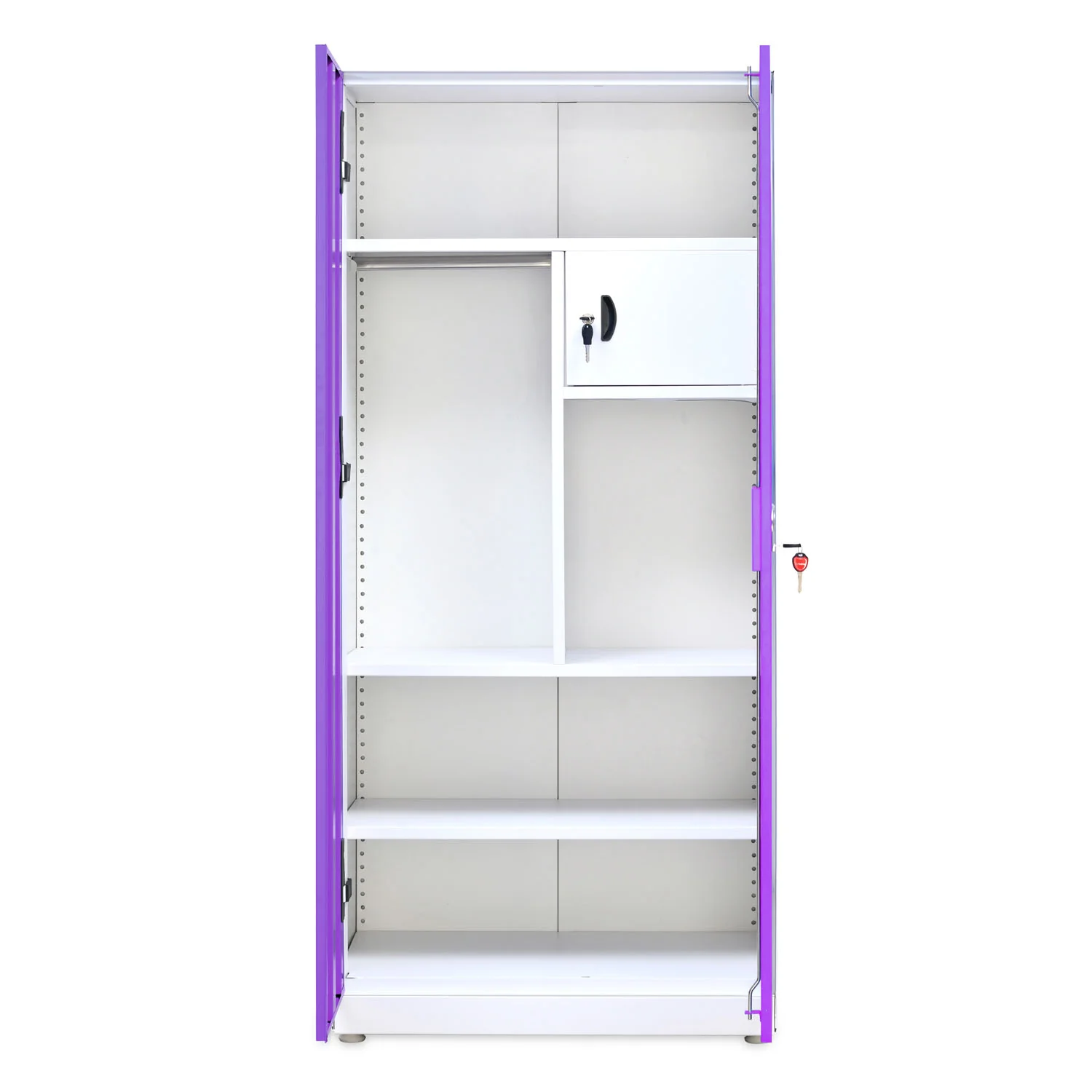 Nilkamal Mercury 2 Door Steel Wardrobe (Voilet / White) - Image 5