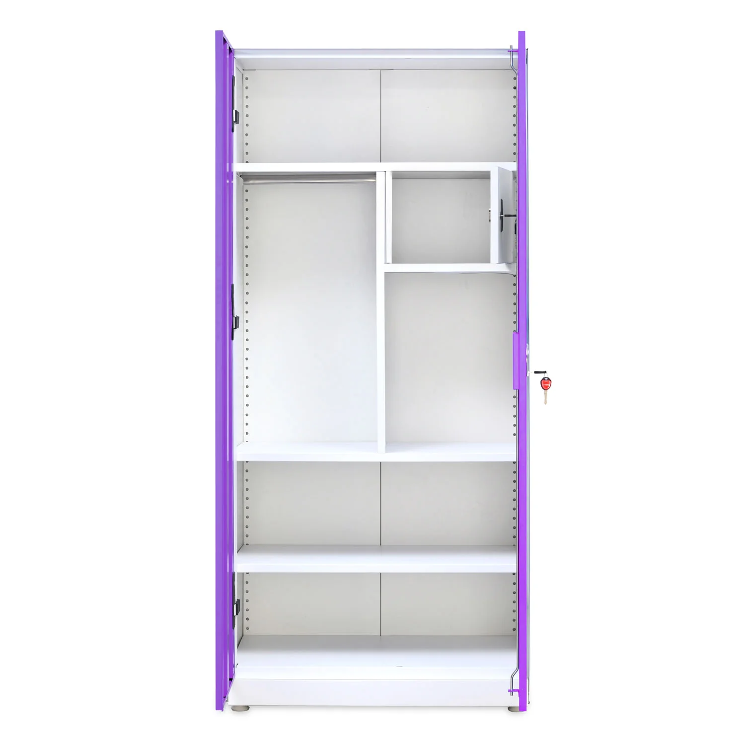 Nilkamal Mercury 2 Door Steel Wardrobe (Voilet / White) - Image 6