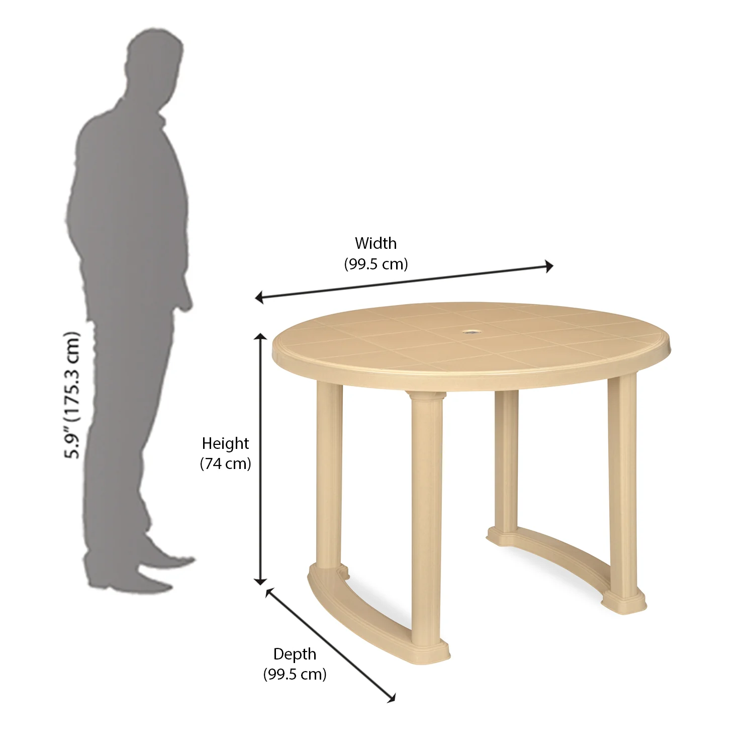 Nilkamal Meridian Kross Leg 4 Seater Dining Set - Image 7