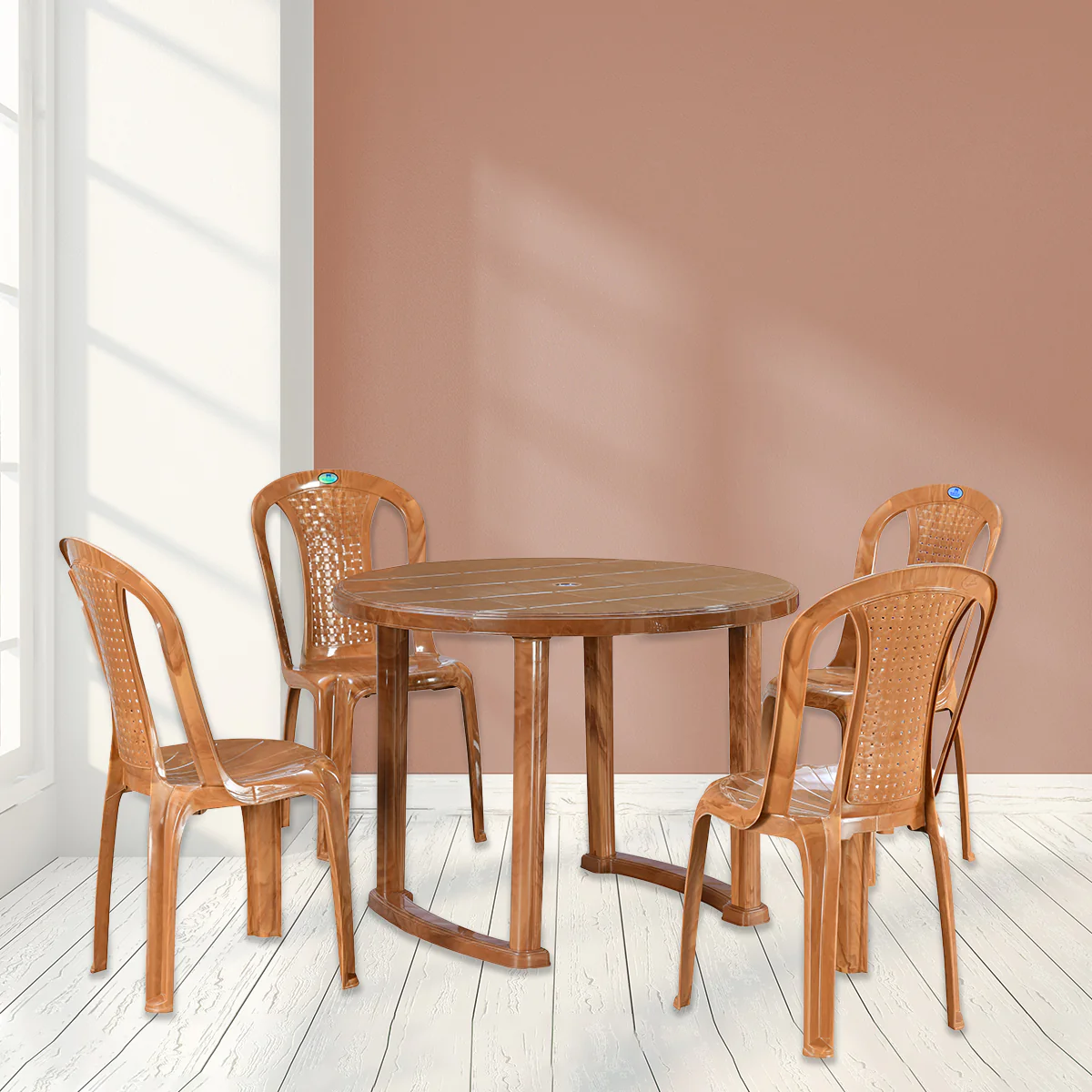 Nilkamal Meridian Kross Leg 4 Seater Dining Set - Image 9