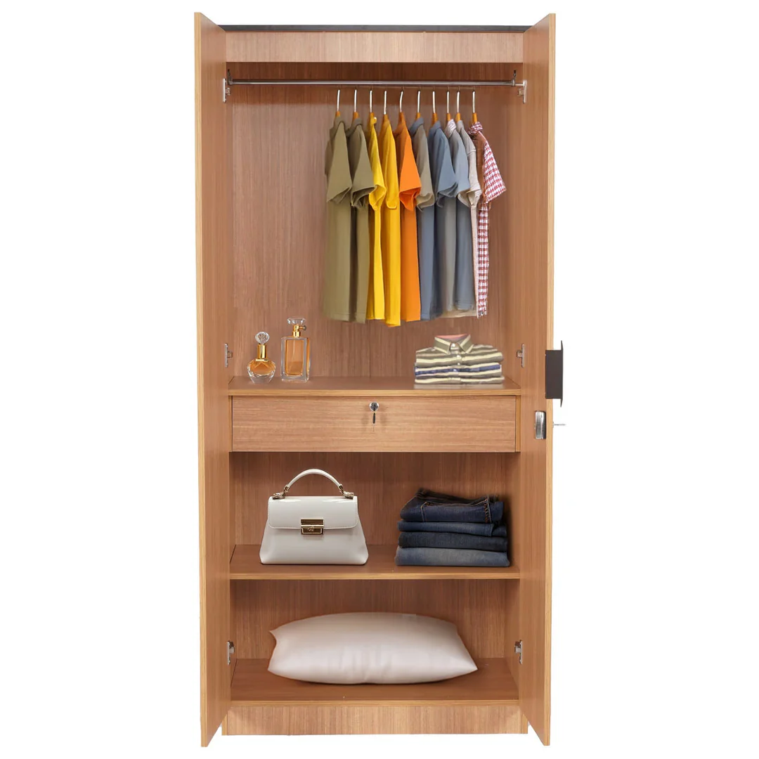 Nilkamal Milford 2 Door Wardrobe (Urban Teak) - Image 5
