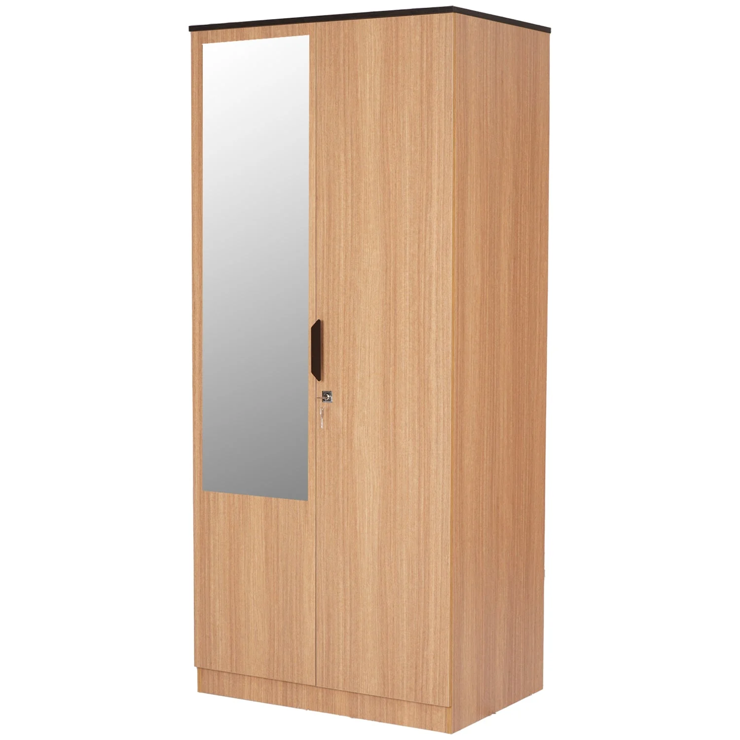 Nilkamal Milford 2 Door Wardrobe With Mirror (Urban Teak) - Image 4