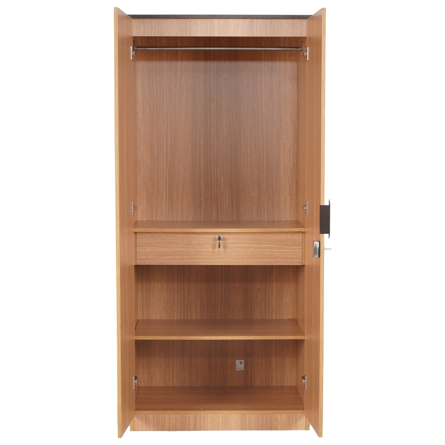 Nilkamal Milford 2 Door Wardrobe With Mirror (Urban Teak) - Image 5