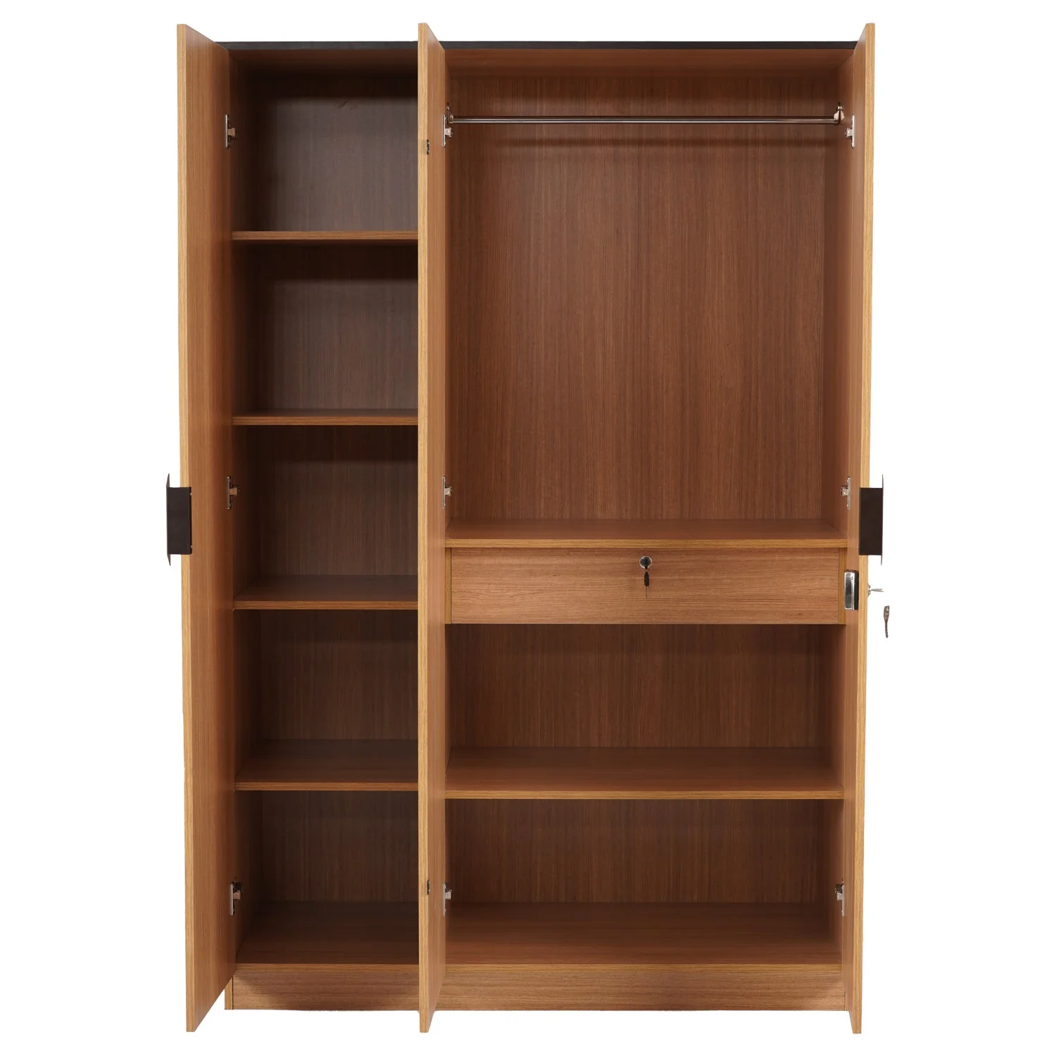 Nilkamal Milford 3 Door Wardrobe (Urban Teak) - Image 6