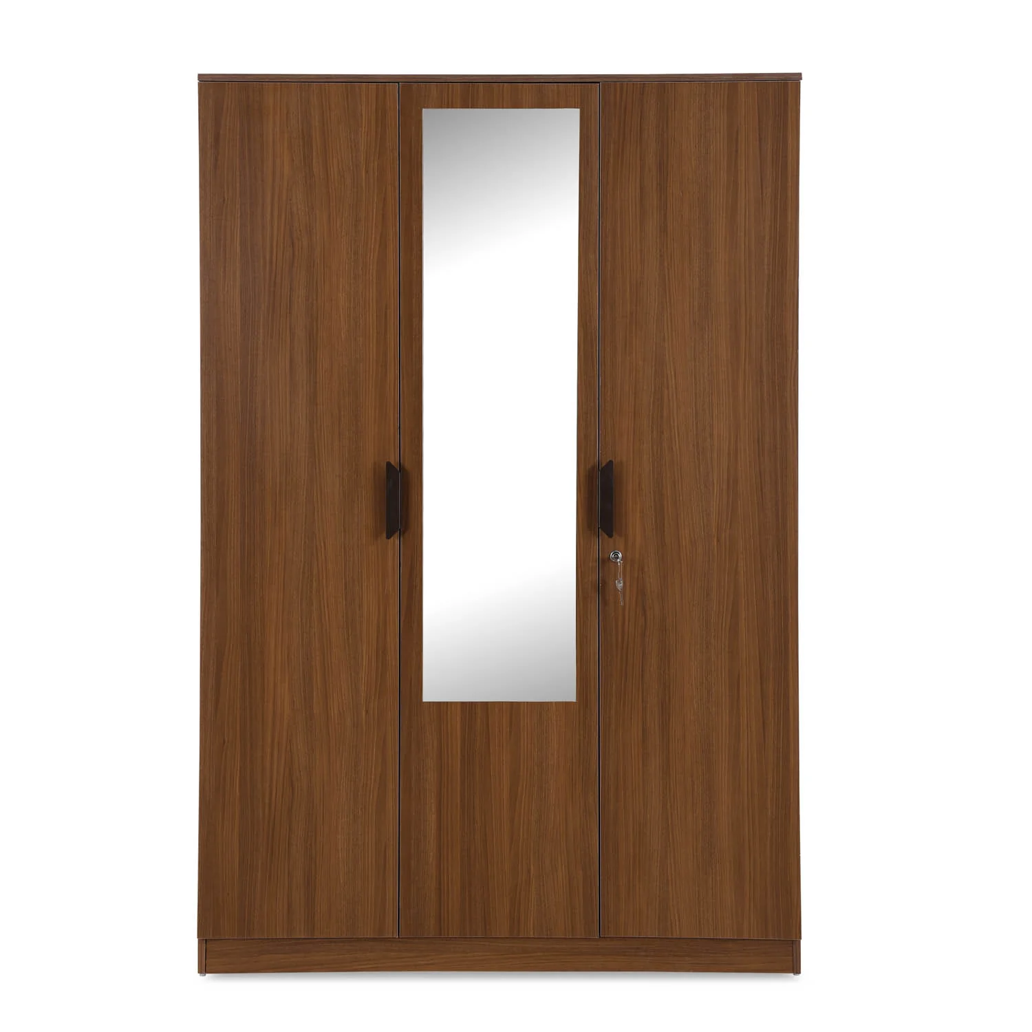 Nilkamal Milford 3 Door Wardrobe with Mirror (Classic Walnut) - Image 3