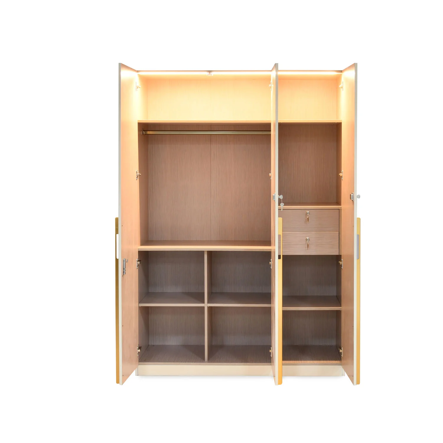 Nilkamal Mirage Engineered Wood 3 Door Wardrobe (Ivory) - Image 6