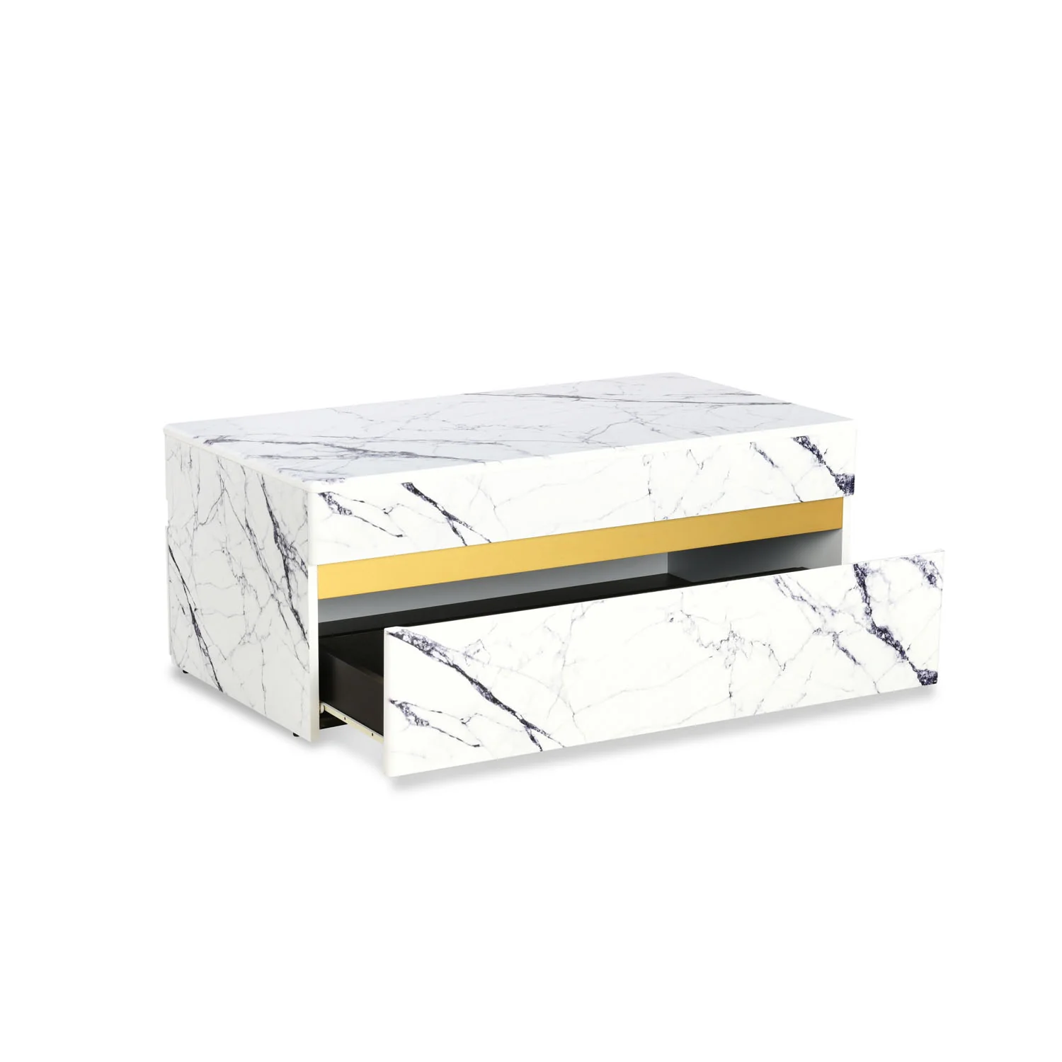 Nilkamal Mondrian Marble Pattern Top Center Table (White) - Image 3
