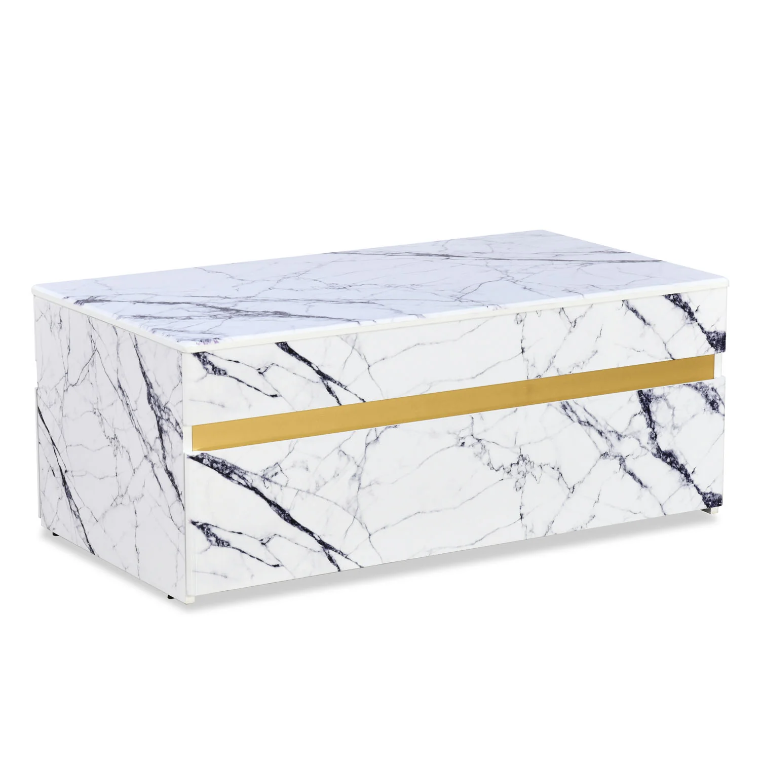 Nilkamal Mondrian Marble Pattern Top Center Table (White) - Image 7