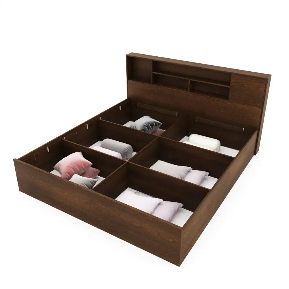 Nilkamal Mozart King Bed With Storage (Walnut) - Image 3