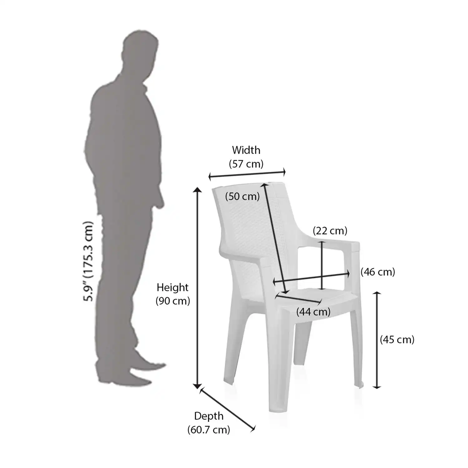 Nilkamal Mystique Plastic Arm Chair - Image 18