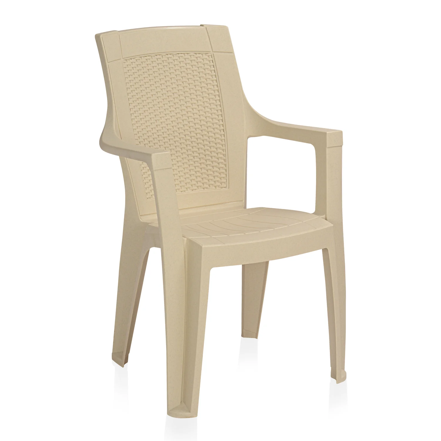 Nilkamal Mystique Plastic Arm Chair (Marble Cream) - Image 6