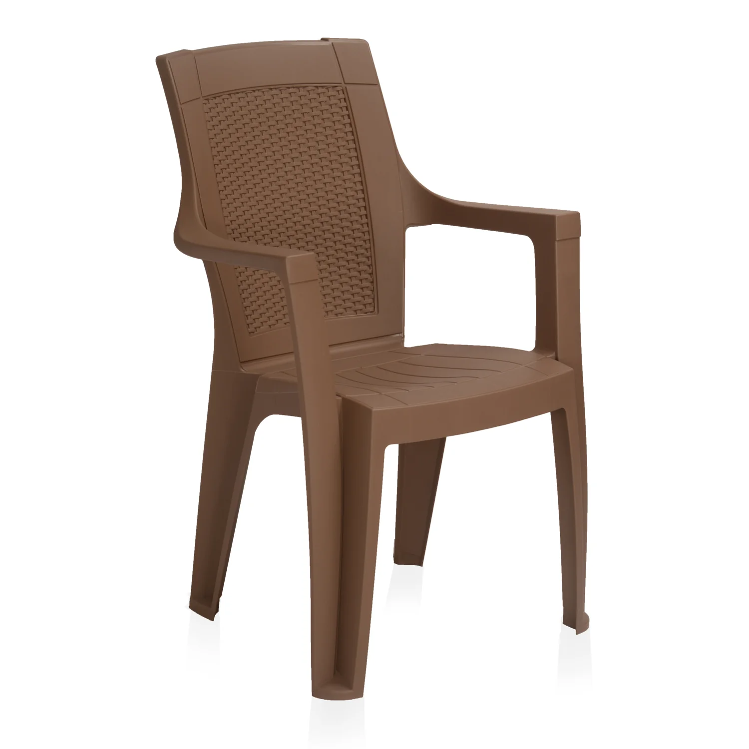 Nilkamal Mystique Plastic Arm Chair (Rattan Dark Beige) - Image 5