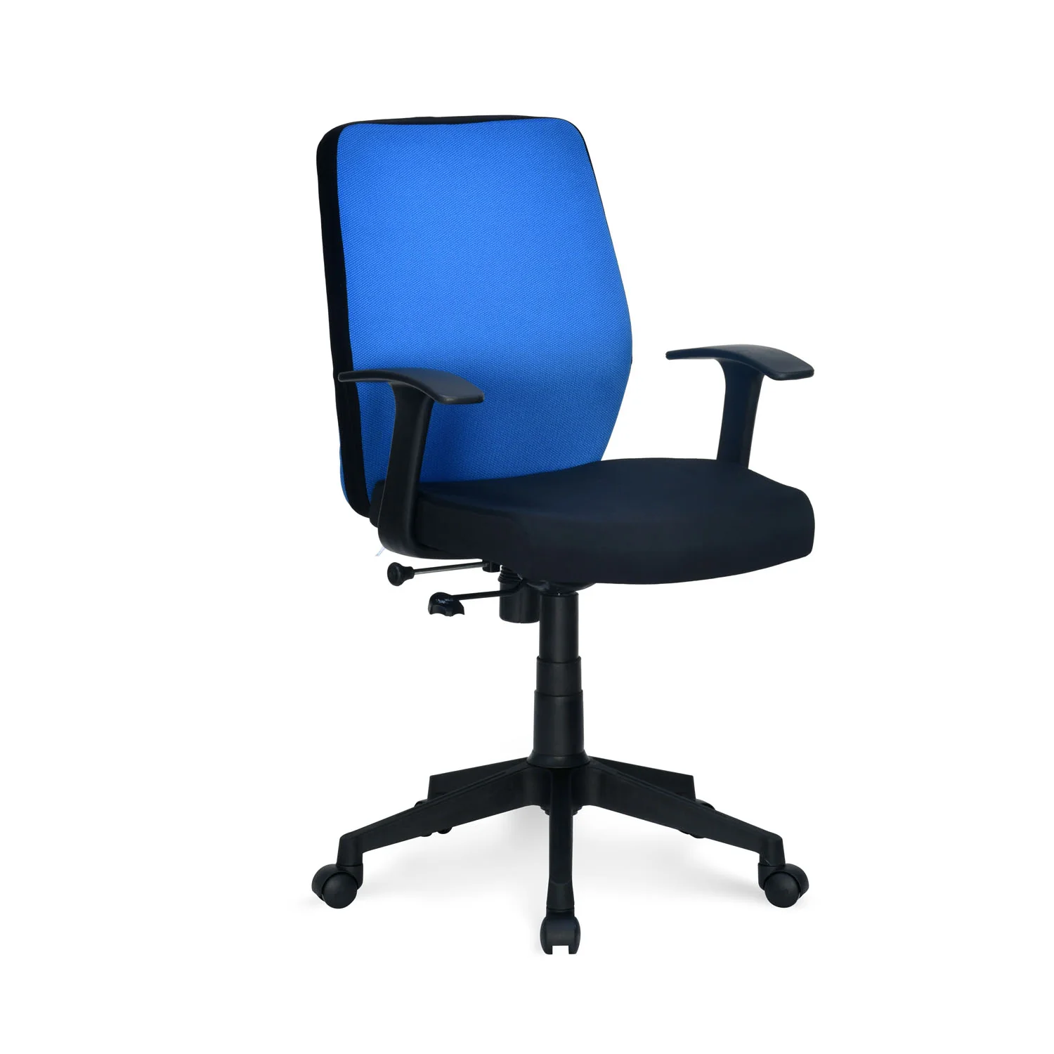 Nilkamal Nile Neo Low Back Upholstered Office Chair with Push Back Mechanism (Blue) - Image 4