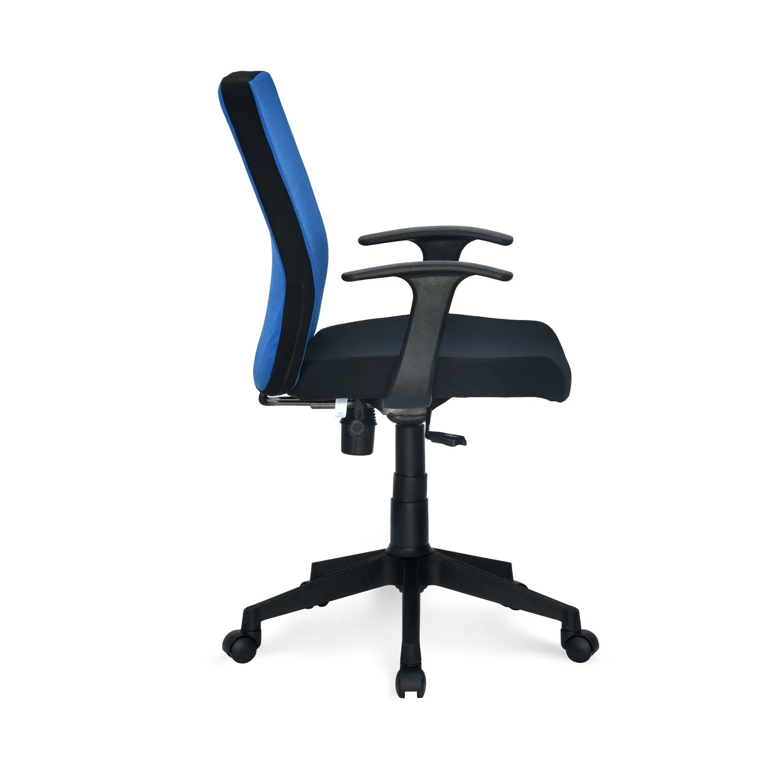 Nilkamal Nile Neo Low Back Upholstered Office Chair with Push Back Mechanism (Blue) - Image 5