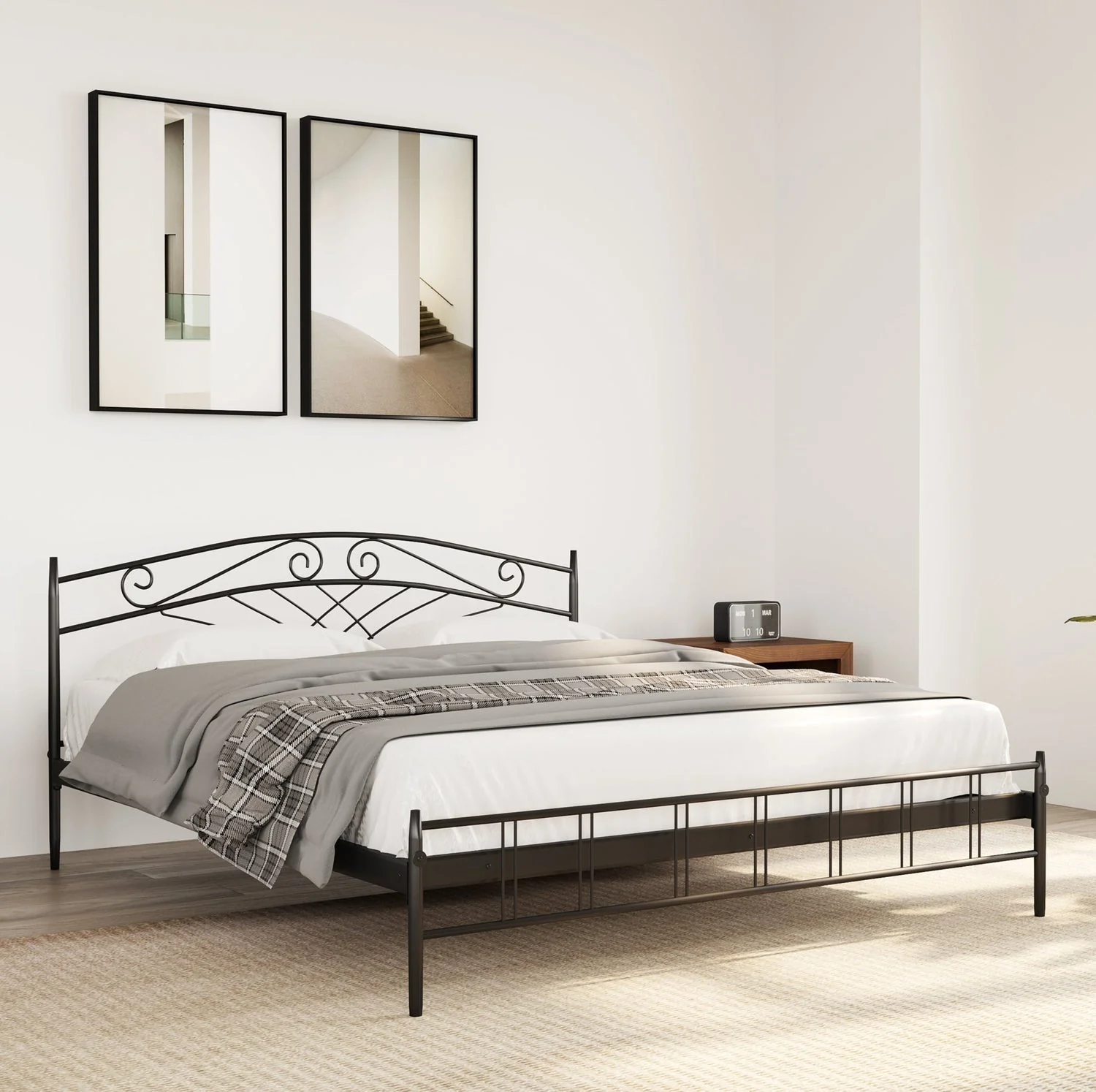 Nilkamal Nimbo Metal Queen Bed (Black)