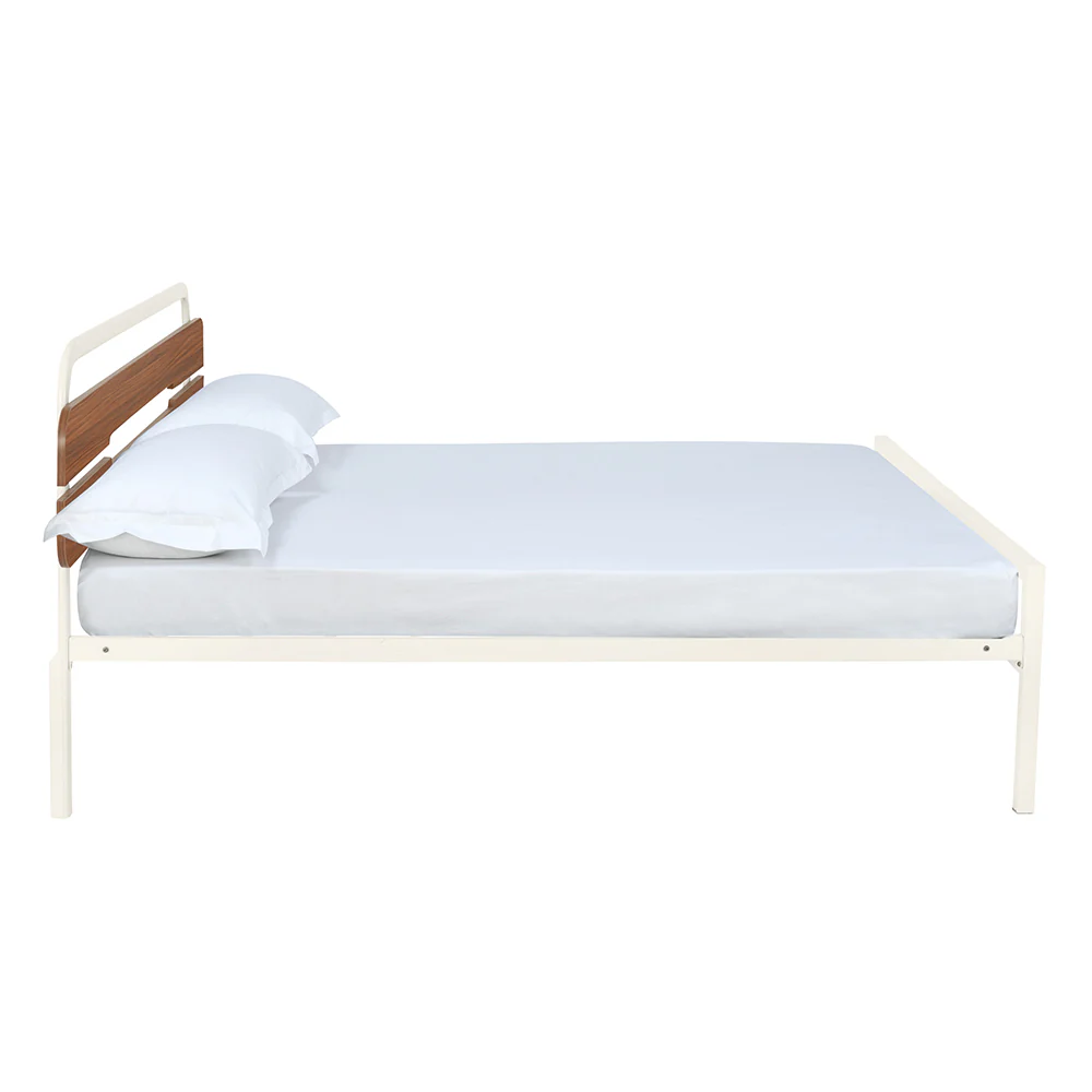 Nilkamal Nova Metal King Bed (Ivory/Walnut) - Image 6