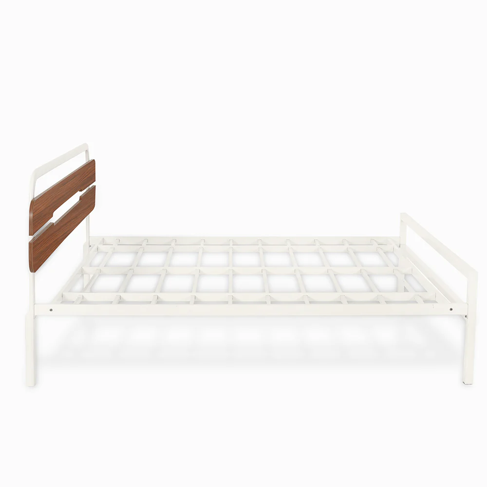 Nilkamal Nova Metal queen Bed (Ivory/Walnut) - Image 5