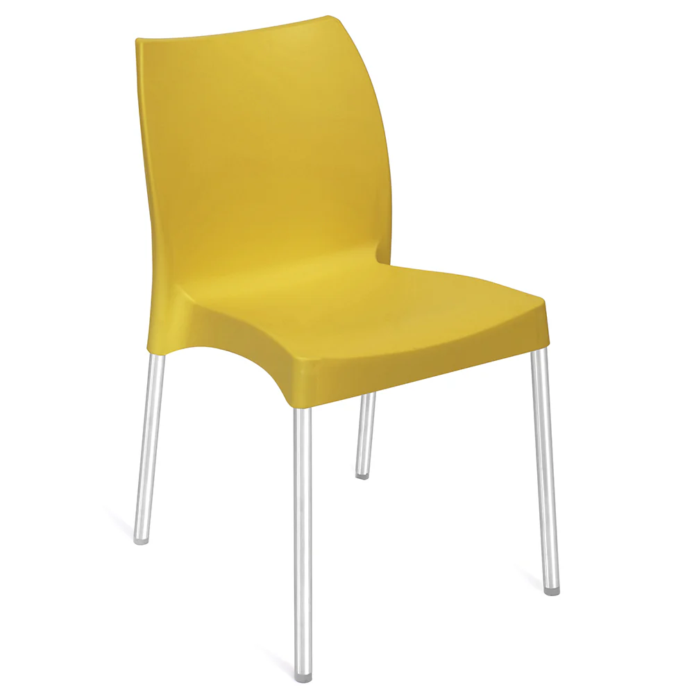 Nilkamal Novella 07 Plastic Armless Chair (Mustard Yellow) - Image 3