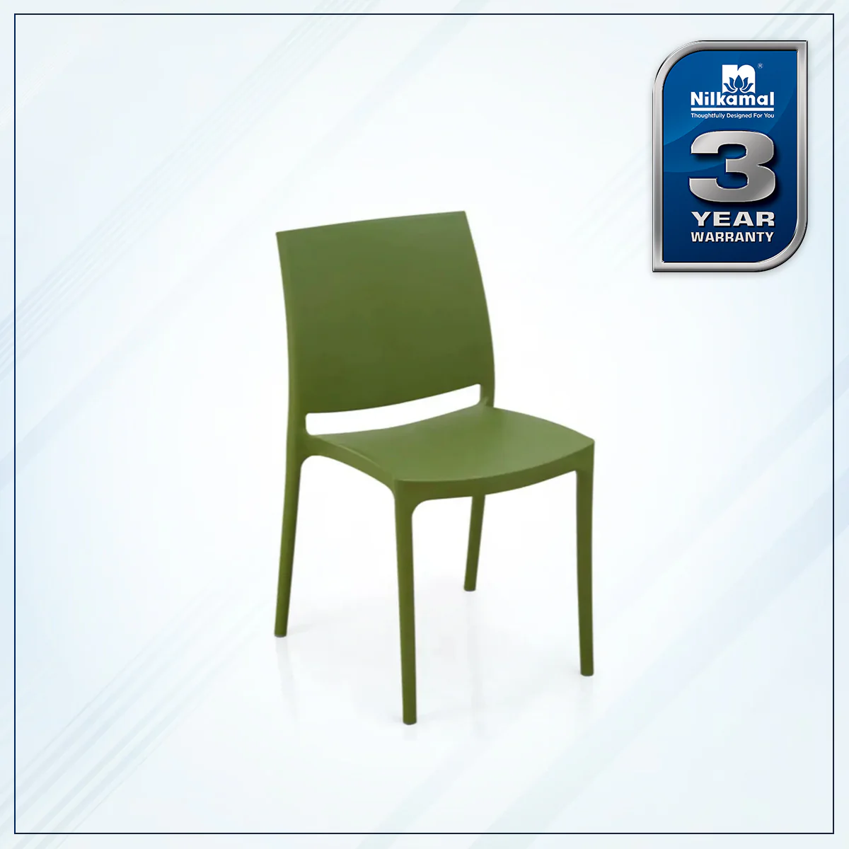Nilkamal Novella 08 Plastic Armless Chair (Soft Green) - Image 2