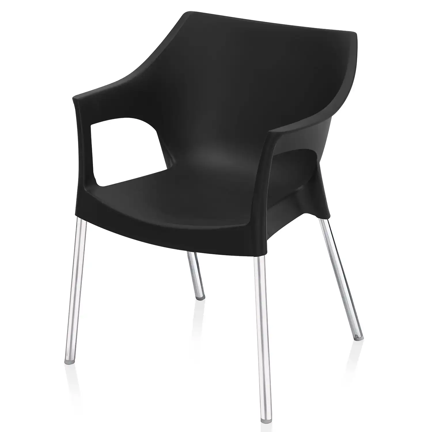 Nilkamal Novella 10 Plastic Arm Chair (Black) - Image 4