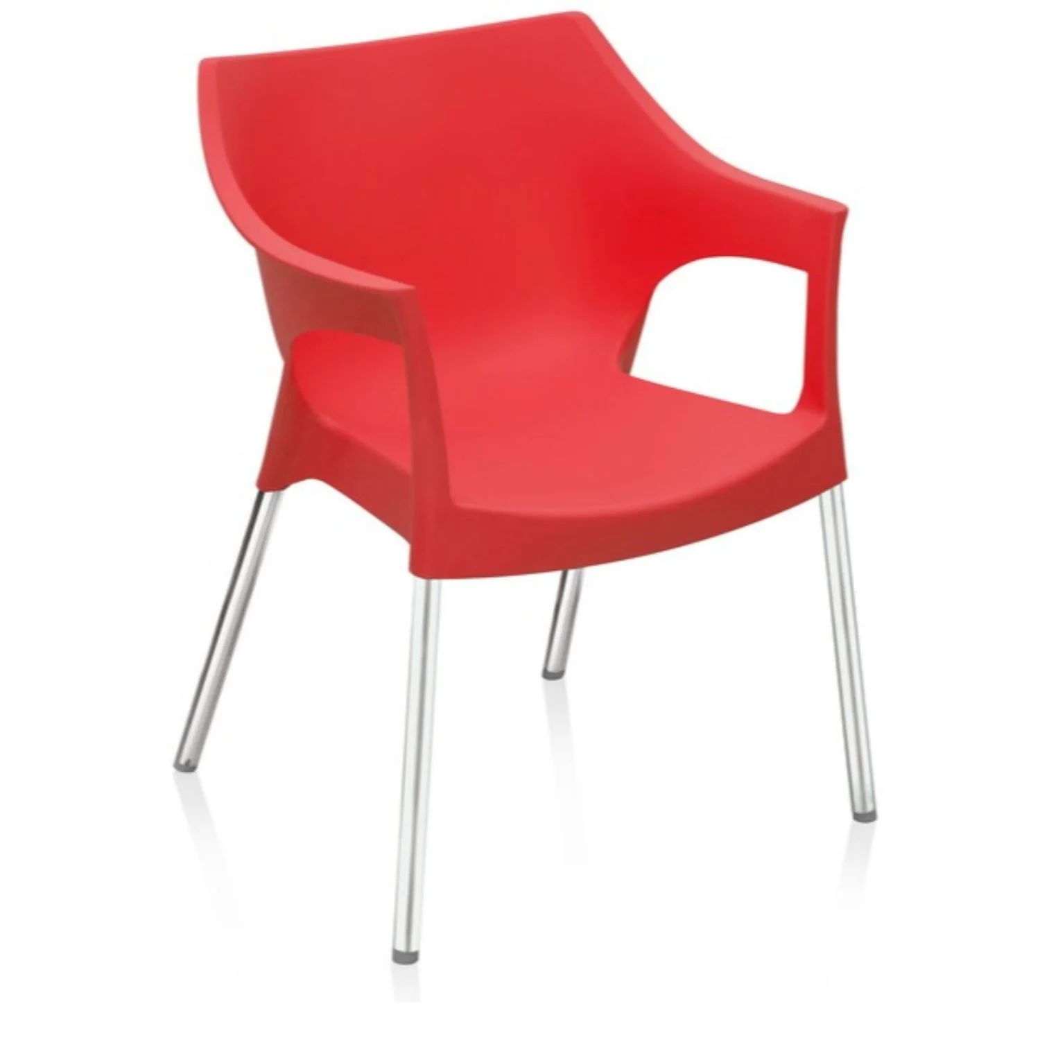 Nilkamal Novella 10 Plastic Arm Chair (Bright Red) - Image 6