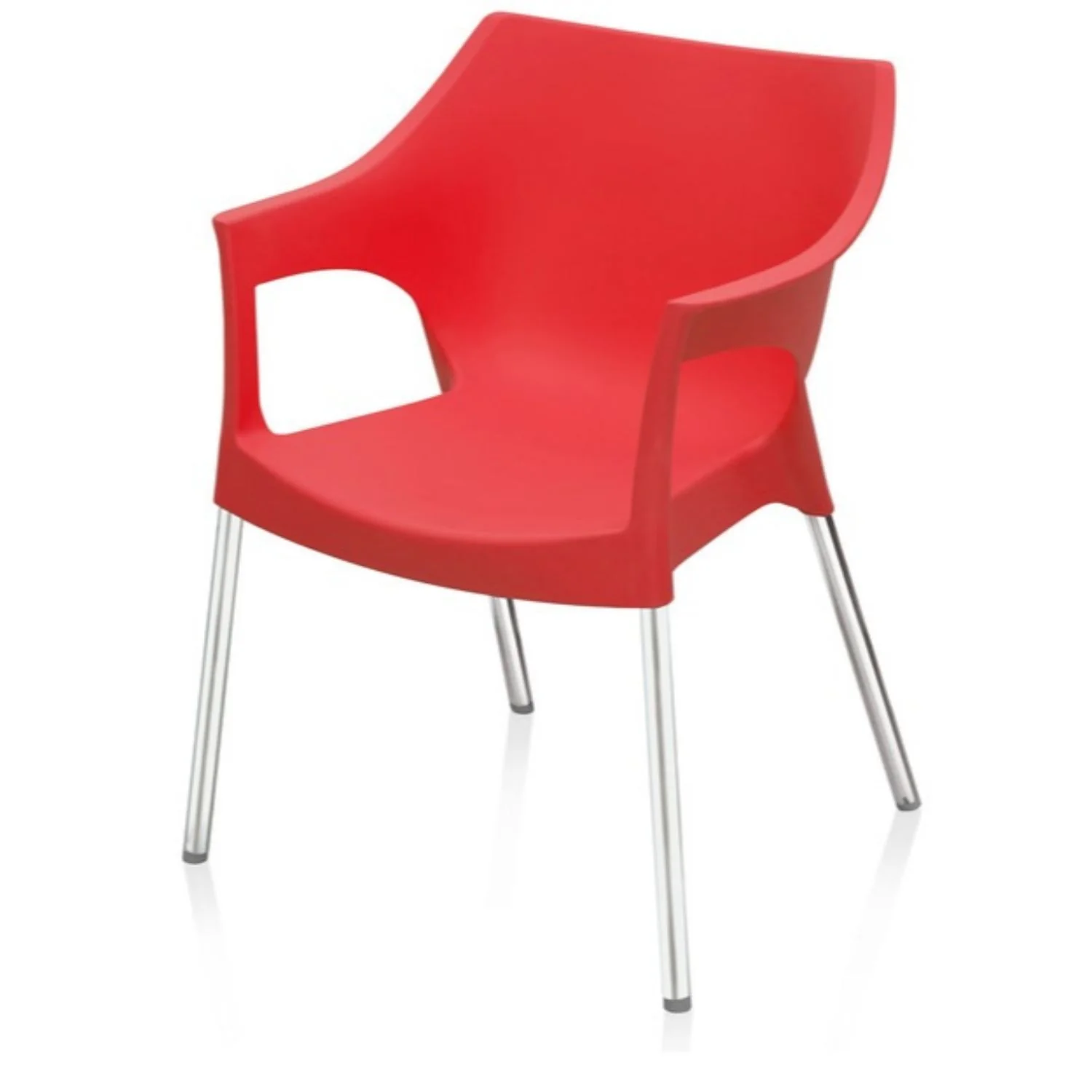 Nilkamal Novella 10 Plastic Arm Chair (Bright Red) - Image 7