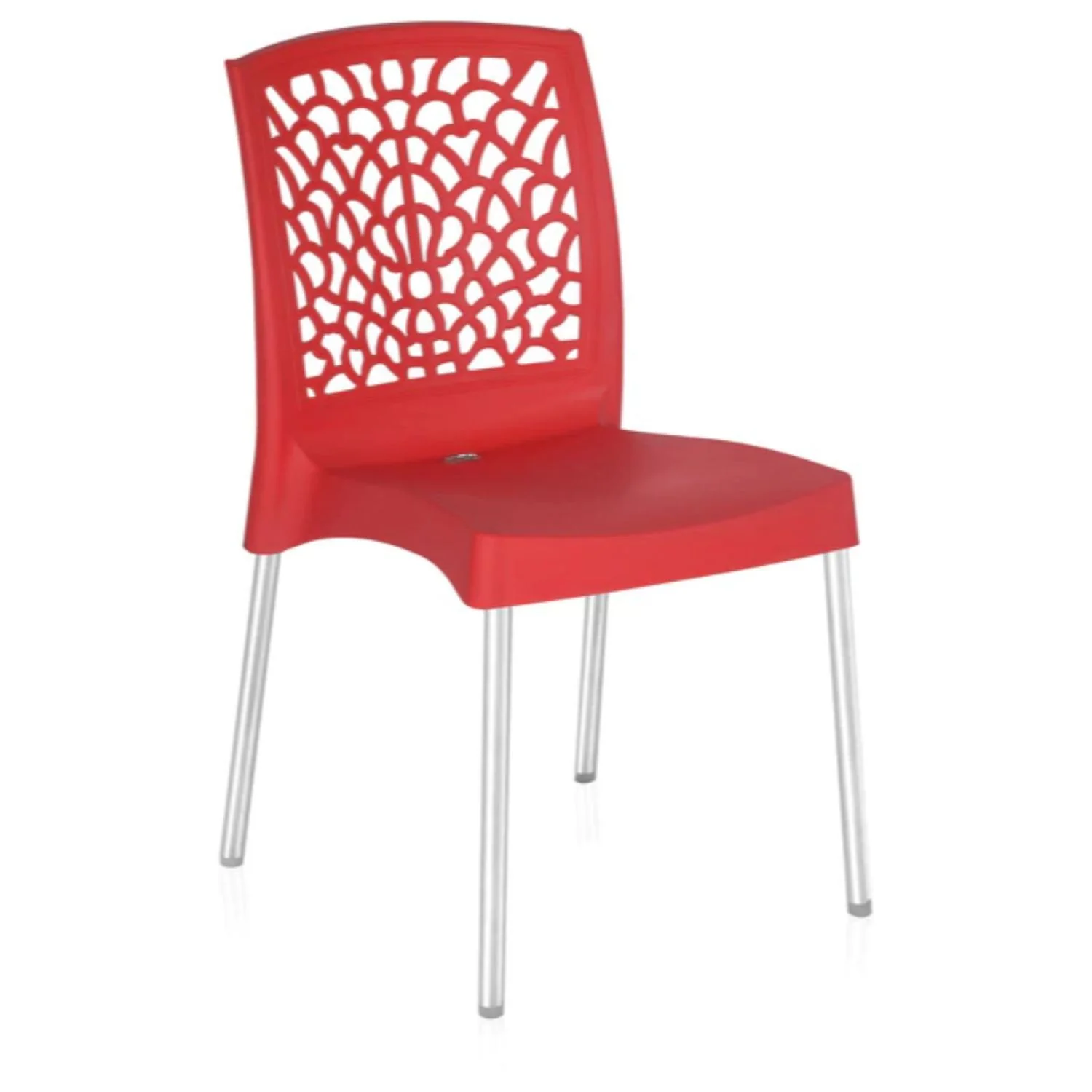 Nilkamal Novella 19 Plastic Armless Chair (Bright Red) - Image 7