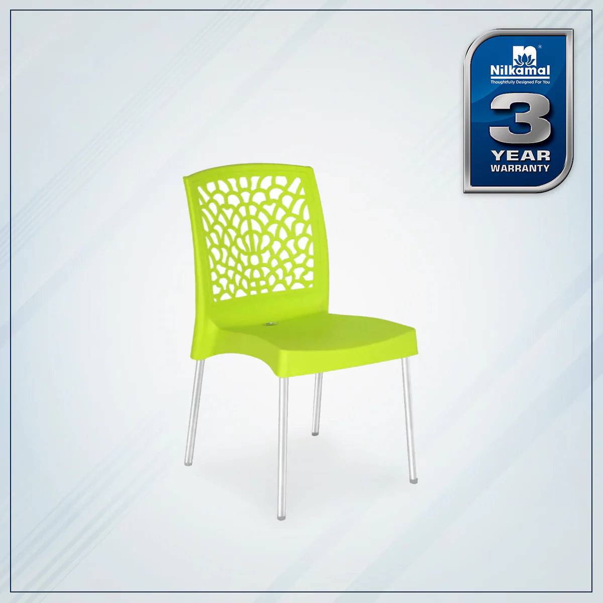 Nilkamal Novella 19 Plastic Armless Chair (Citrus Green) - Image 2