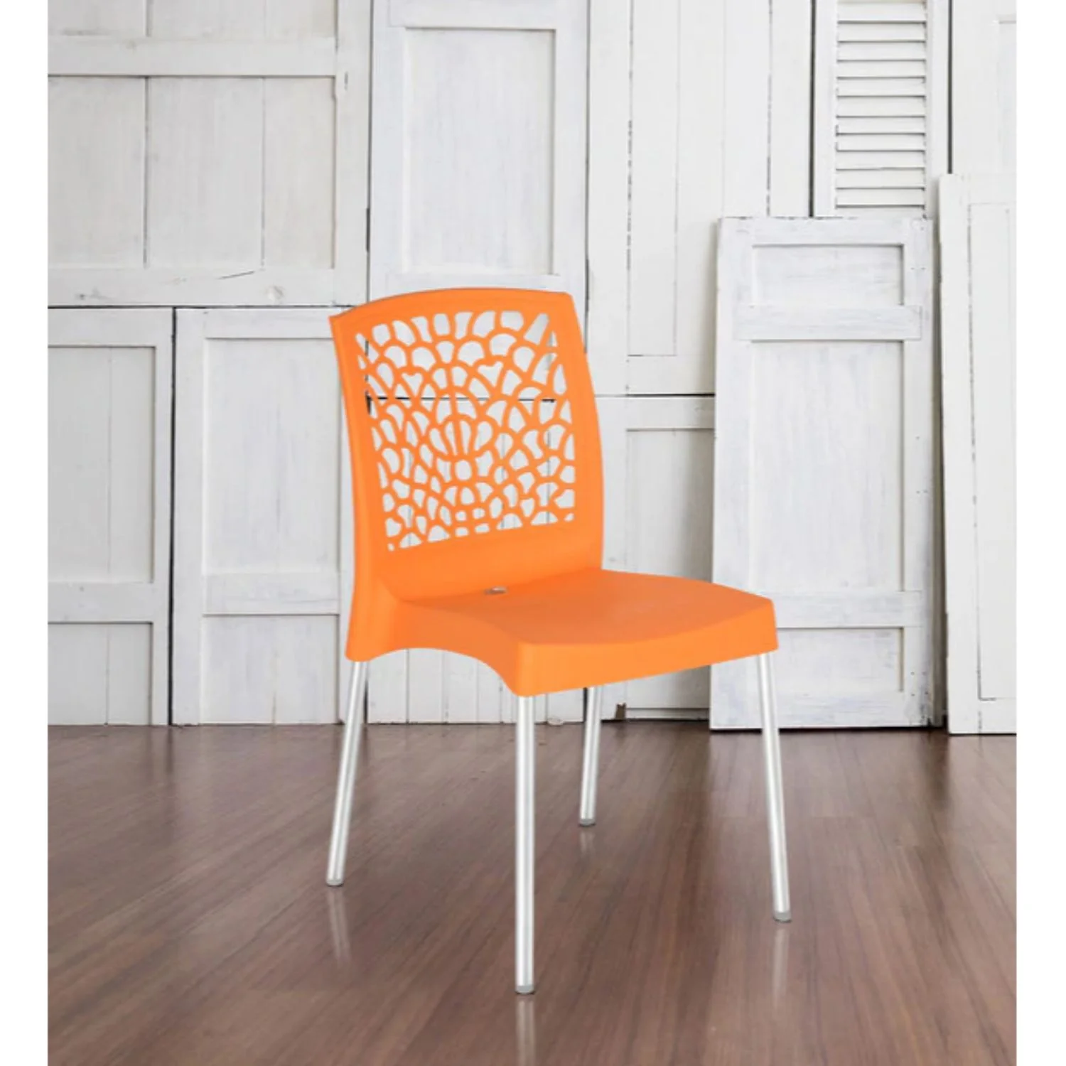 Nilkamal Novella 19 Plastic Armless Chair (Orange) - Image 4