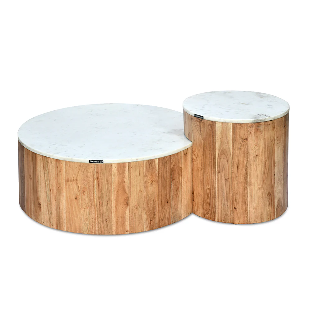 Nilkamal Oaken Marble Coffee Table (White) - Image 10
