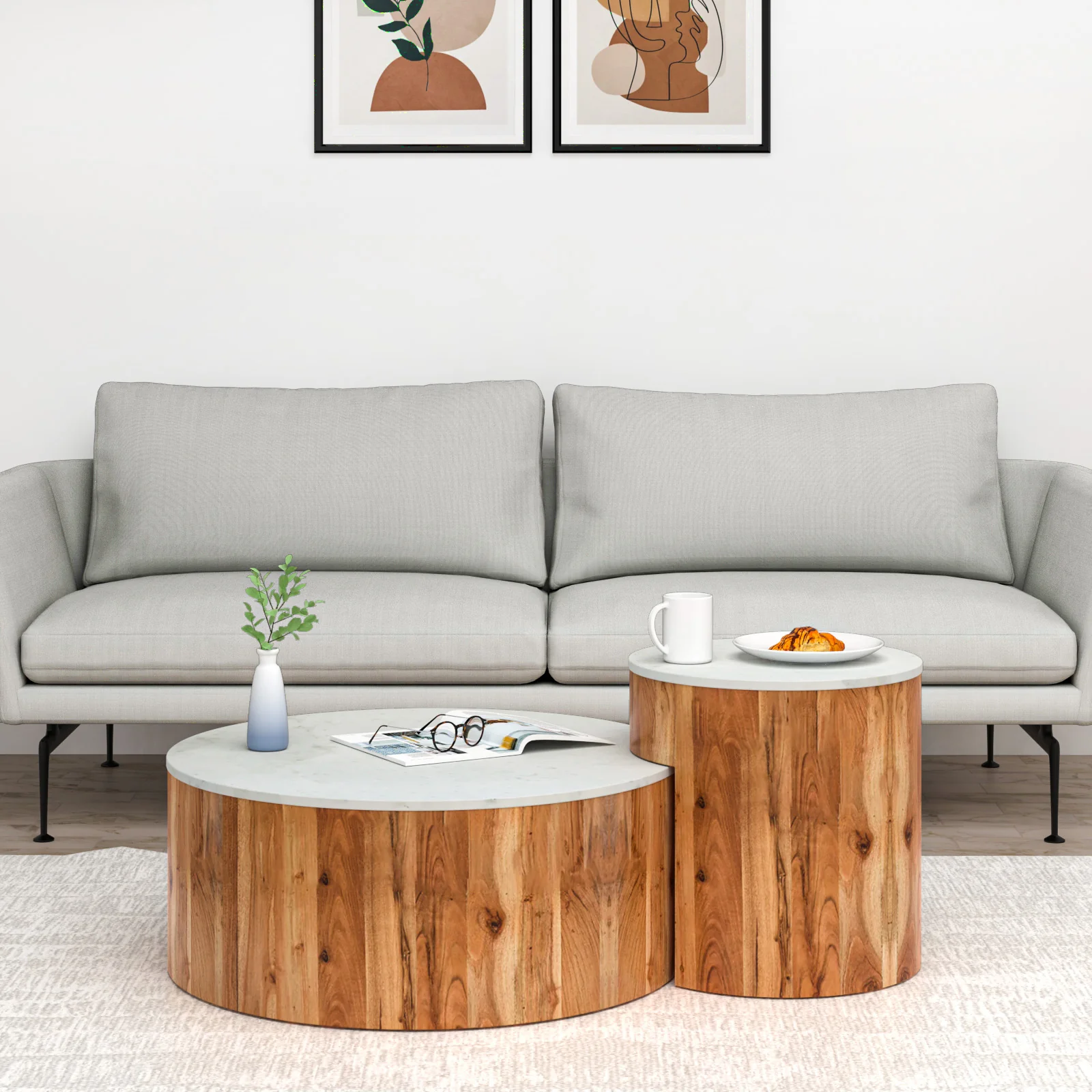 Nilkamal Oaken Marble Coffee Table (White) - Image 3