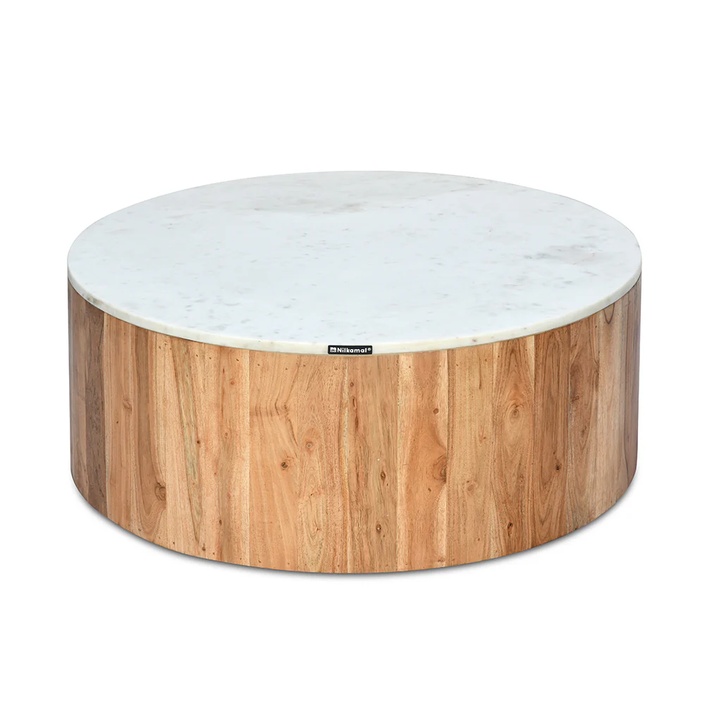 Nilkamal Oaken Marble Coffee Table (White) - Image 5