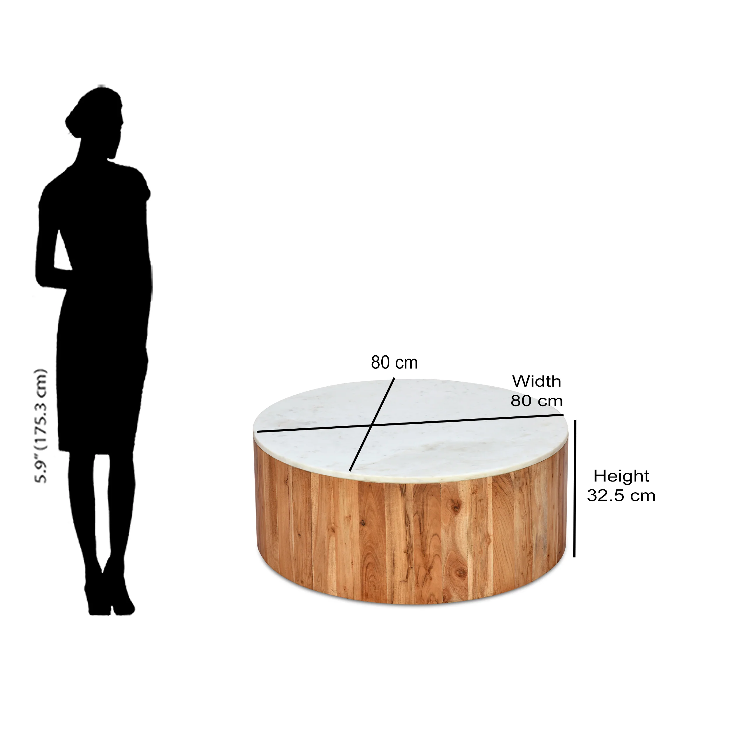 Nilkamal Oaken Marble Coffee Table (White) - Image 8