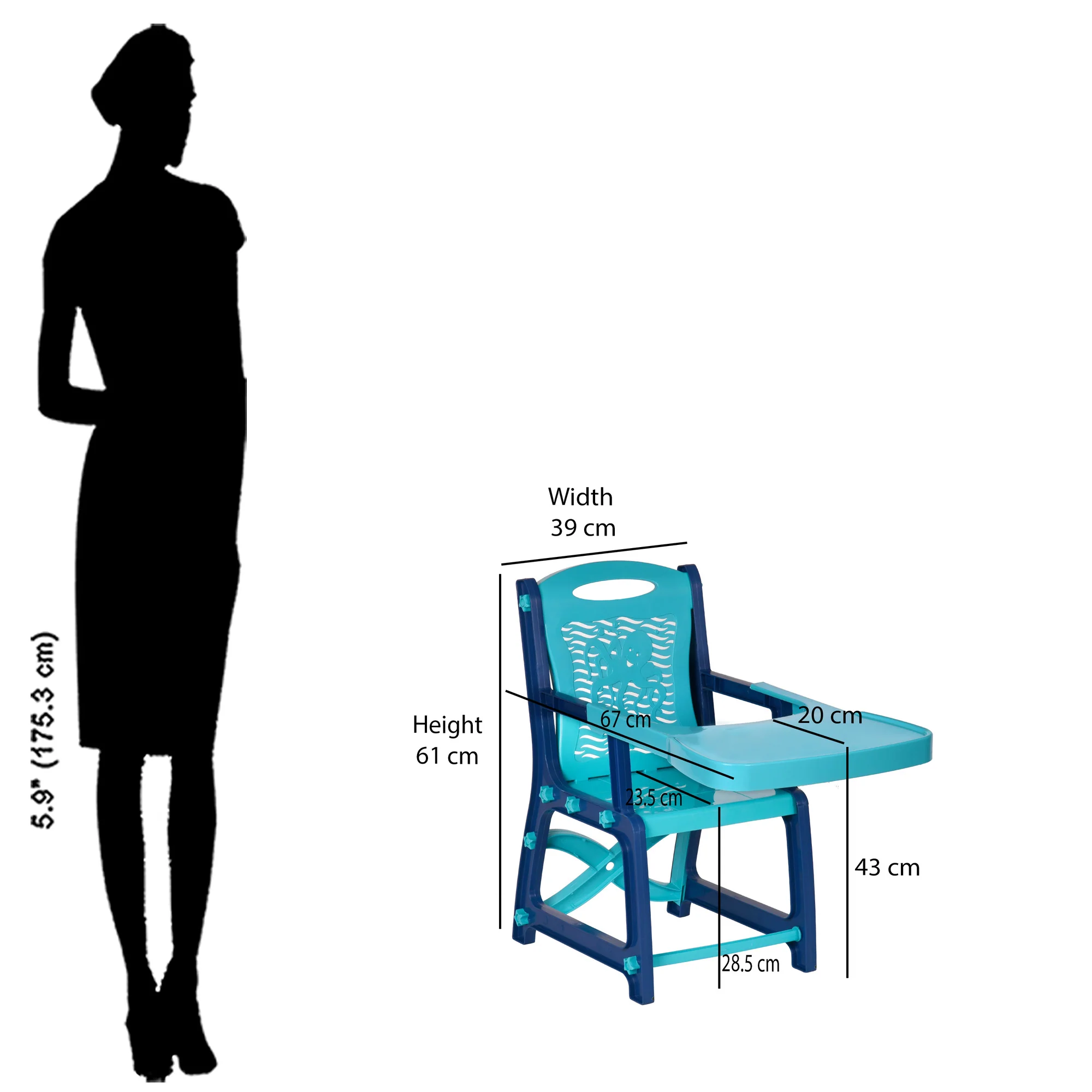 Nilkamal Octo Junior Plastic Kids Chair with Tray - Image 7