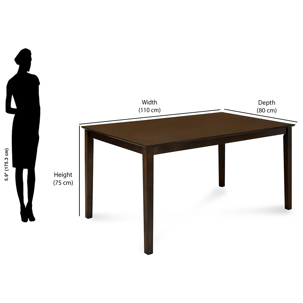 Nilkamal Olivia 4 Seater Dining Set (Brown) - Image 8