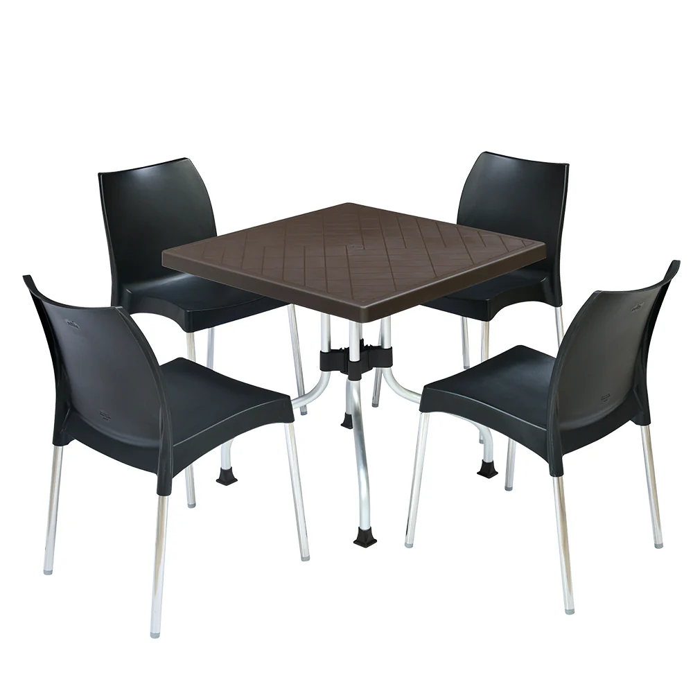 Nilkamal Orchid 1 + 4 Chair Plastic Dining Set - Image 11
