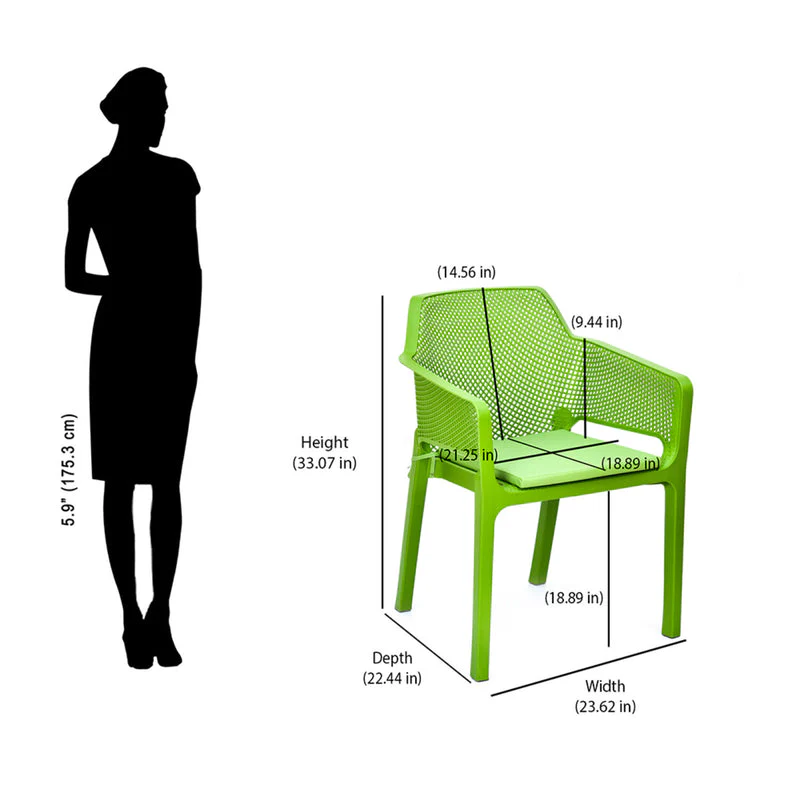 Nilkamal Orchid 1 + 4 Chair Plastic Dining Set (Green) - Image 18