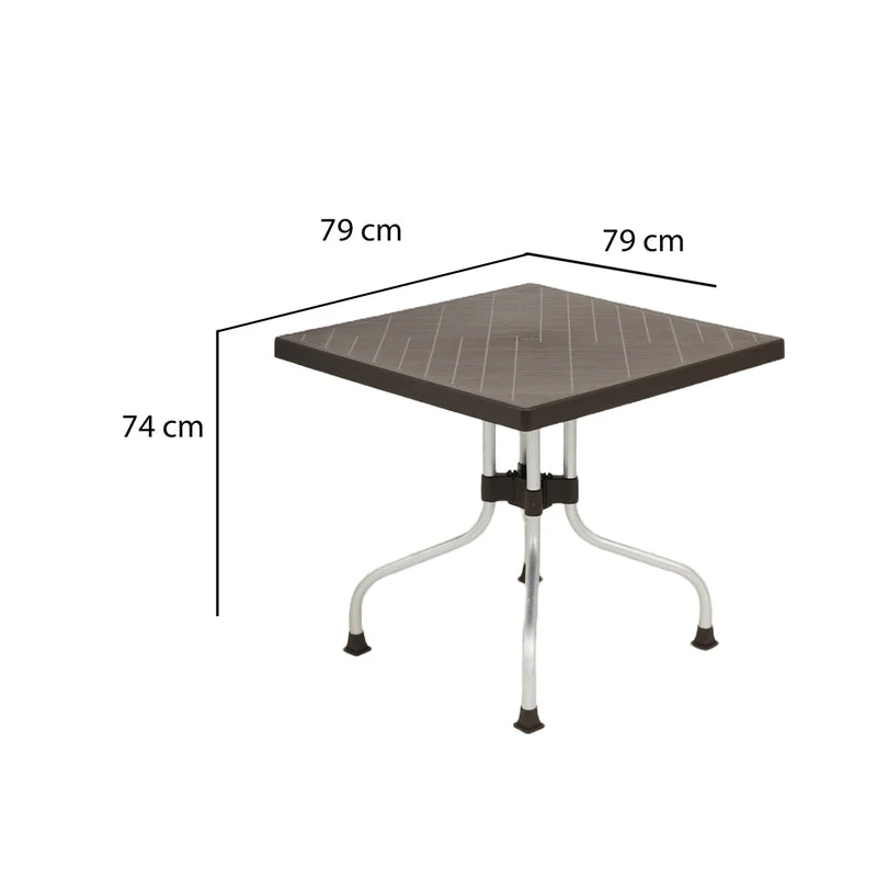 Nilkamal Orchid 1 + 4 Chair Plastic Dining Set (Season Rust Brown) - Image 5