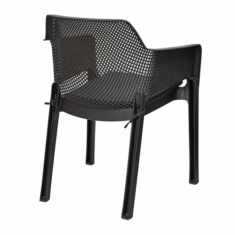 Nilkamal Orchid 1 + 4 Chair Plastic Dining Set (Season Rust Brown) - Image 8