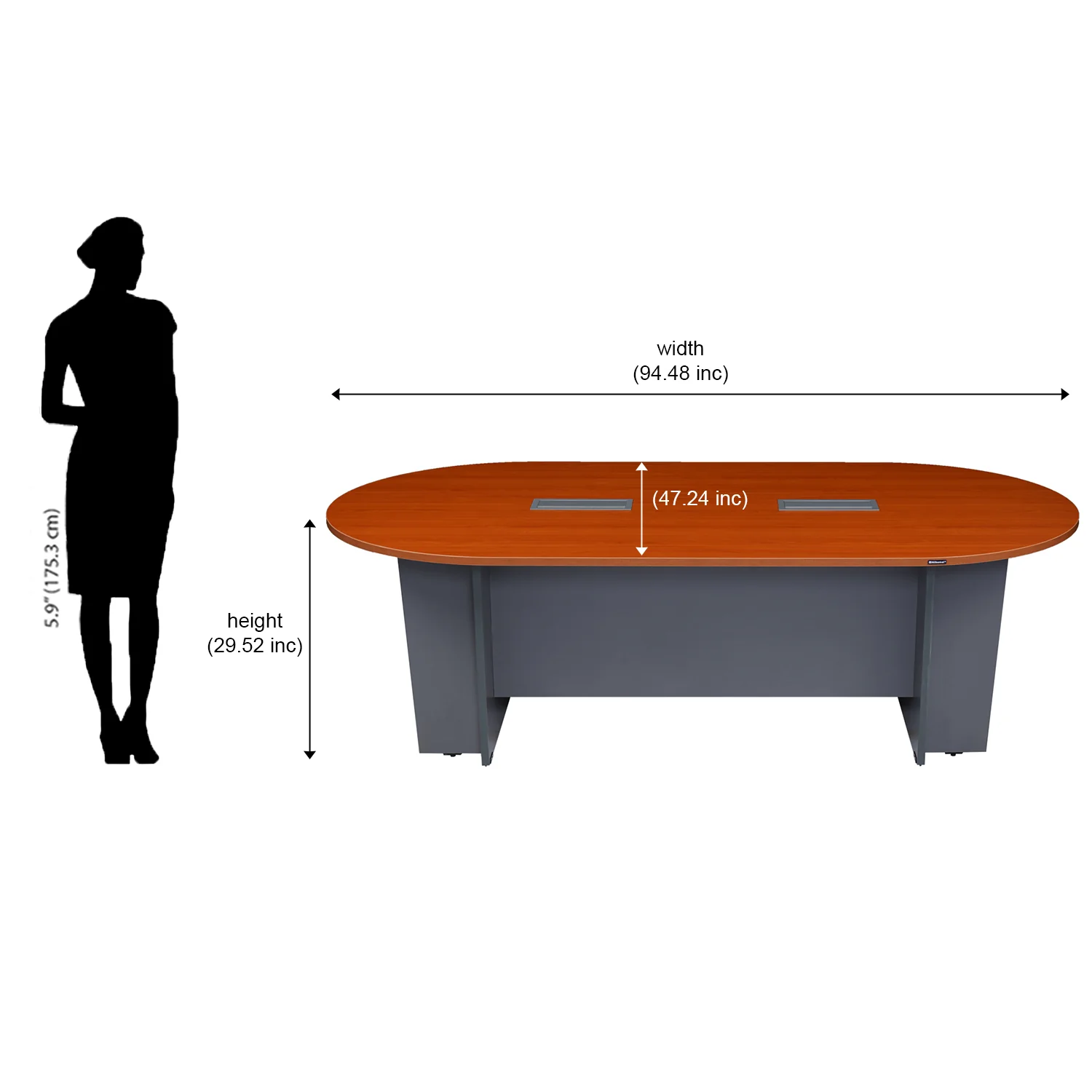 Nilkamal Parley Meeting Table (Oak / Grey) - Image 16