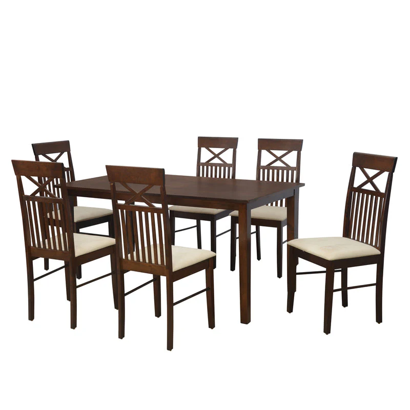 Nilkamal Paula 6 Seater Dining Set (Walnut) - Image 2