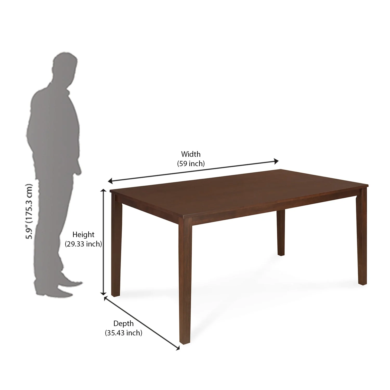 Nilkamal Peak 6 Seater Dining Table (Cappuccino) - Image 9